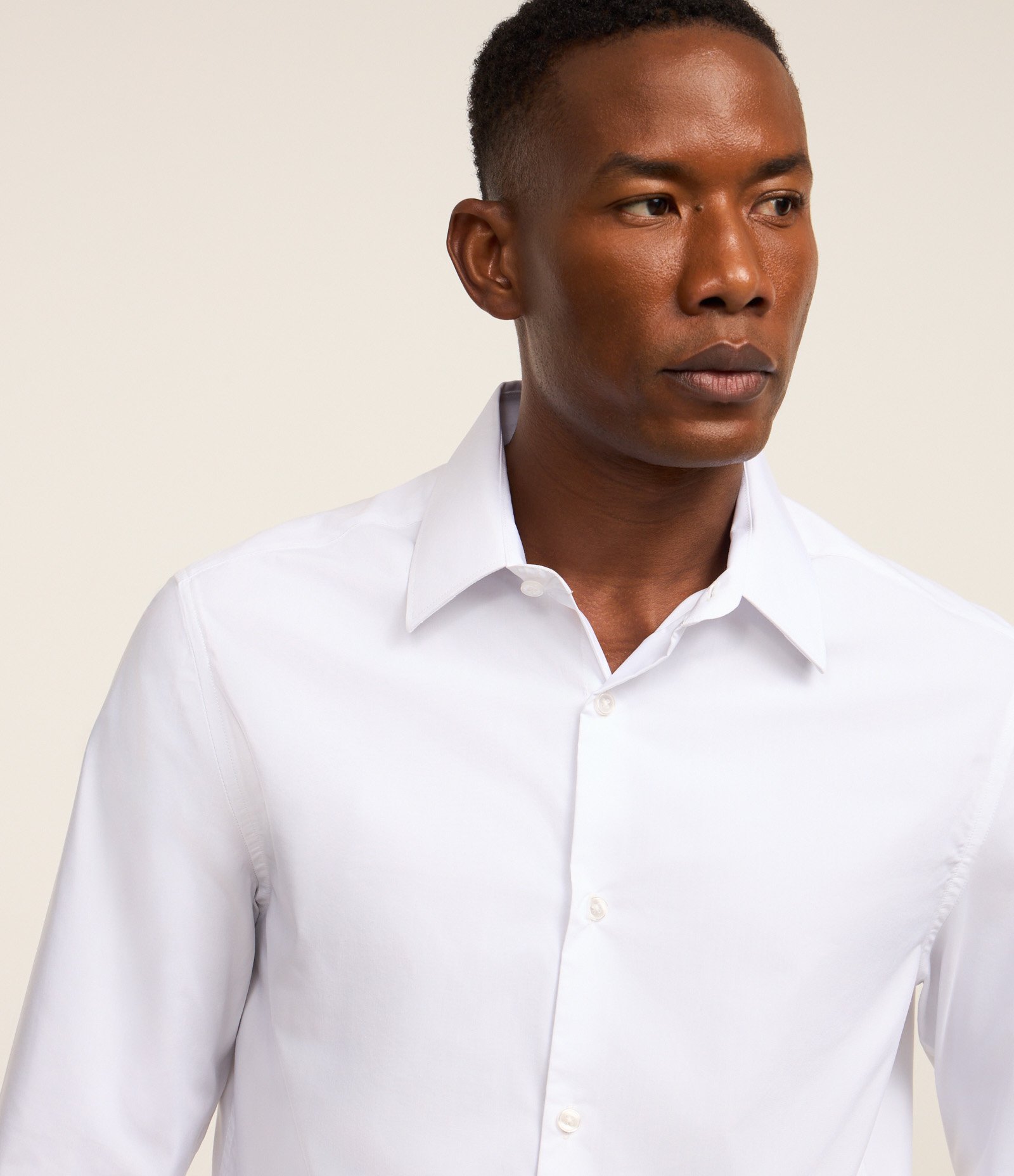 Camisa Regular em Microfibra Easy Care Branco Neve 4