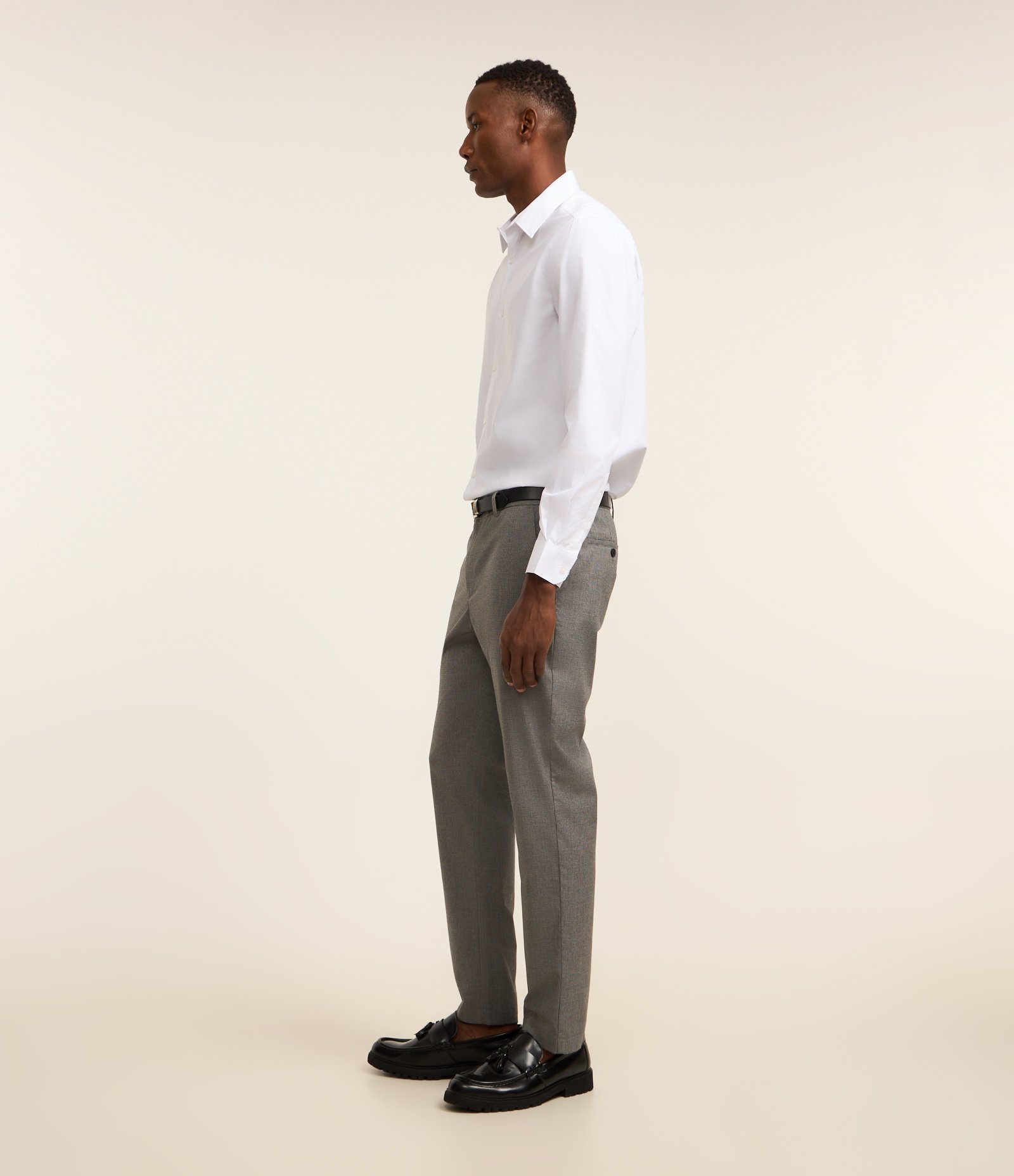 Camisa Regular em Microfibra Easy Care Branco Neve 5