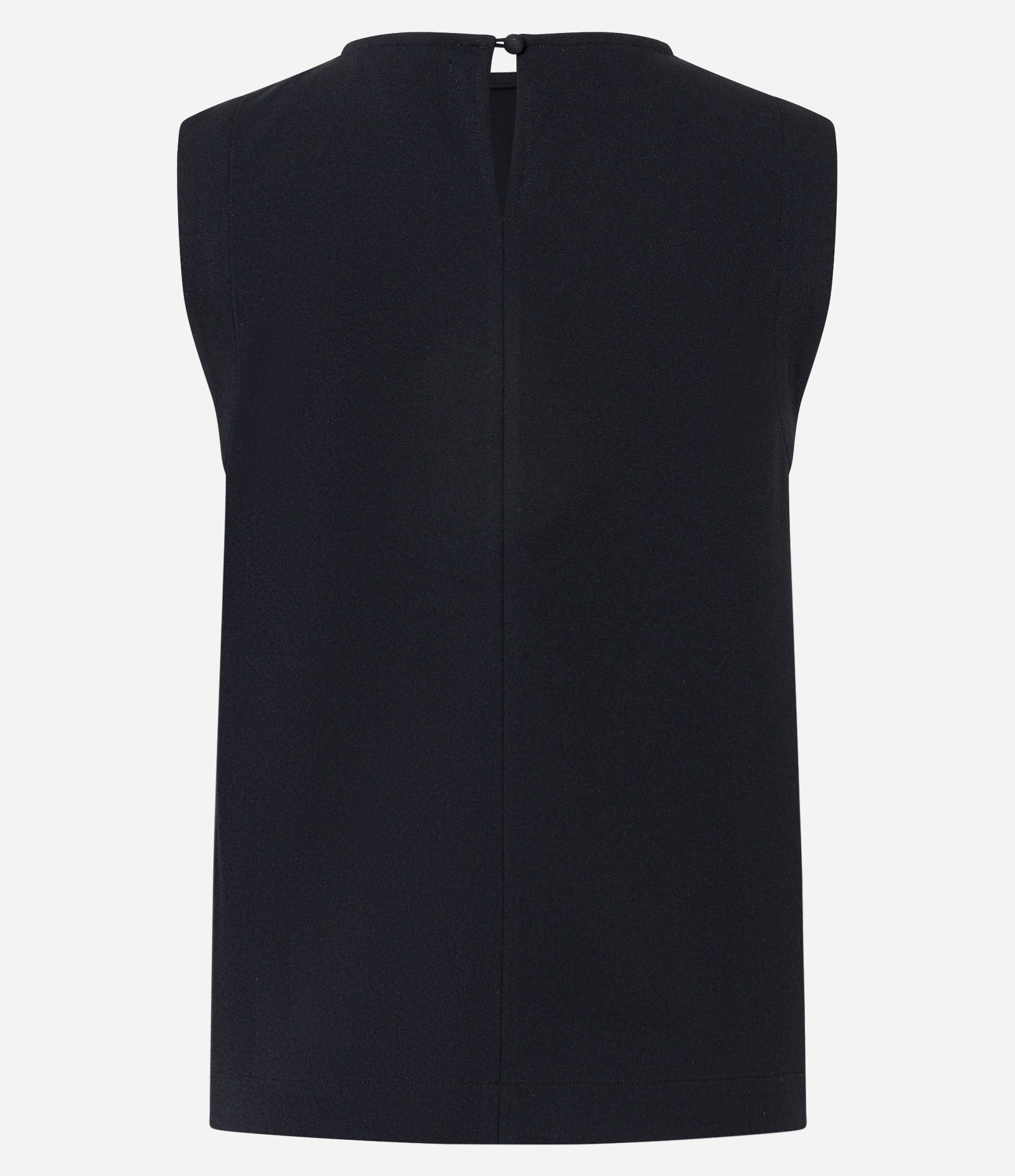 Blusa sem Manga em Crepe com Botões nos Ombros Preto 8