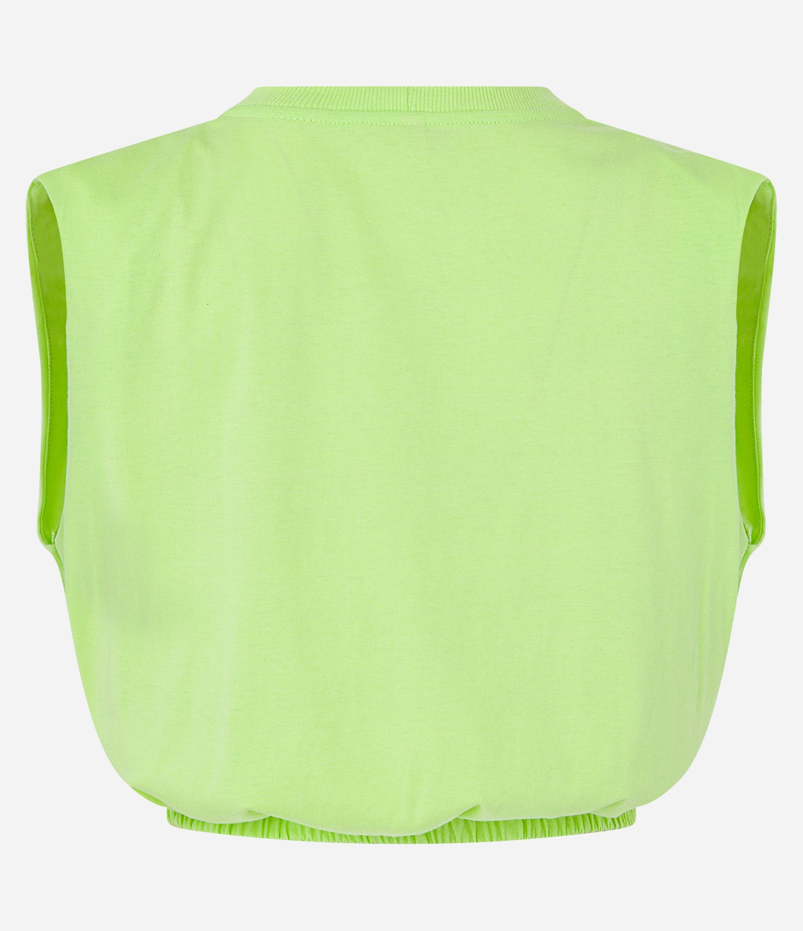 Blusa Cropped sem Mangas com Elástico na Barra e Pregas no Ombros Verde 6