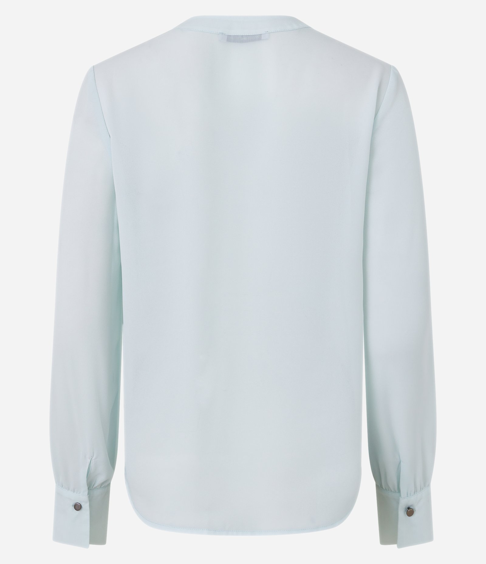 Camisa em Chiffon com Manga Bufante e Punho Largo Azul Claro 7
