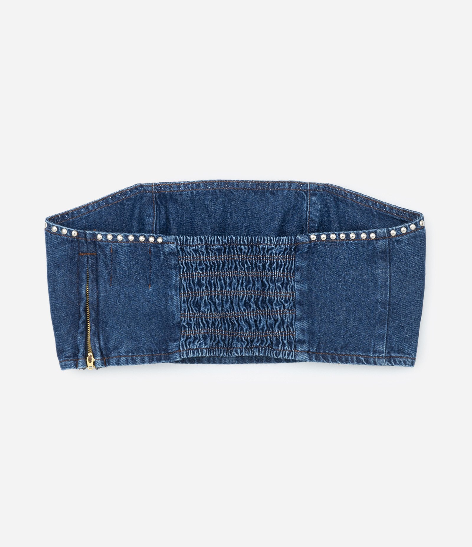 Top em Jeans com Aplicação de Tachas Curve & Plus Size Azul 6