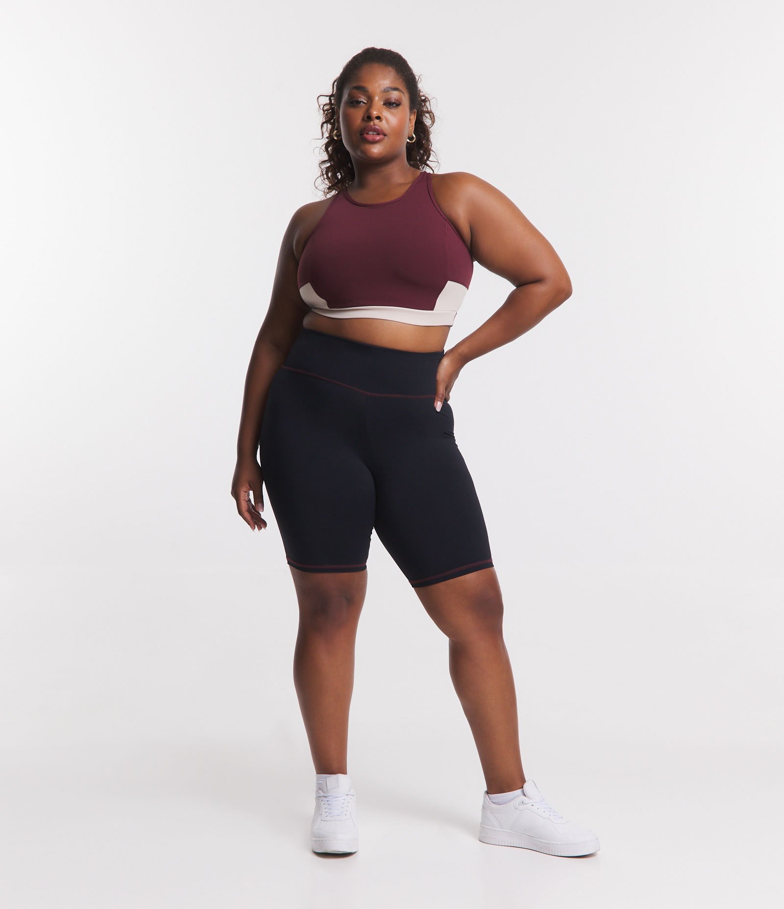 Bermuda Ciclista com Costura Destacada Curve & Plus Size Preto 1