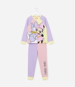Pijama Longo Infantil com Estampa da Minnie e Margarida - Tam 4 a 12 anos