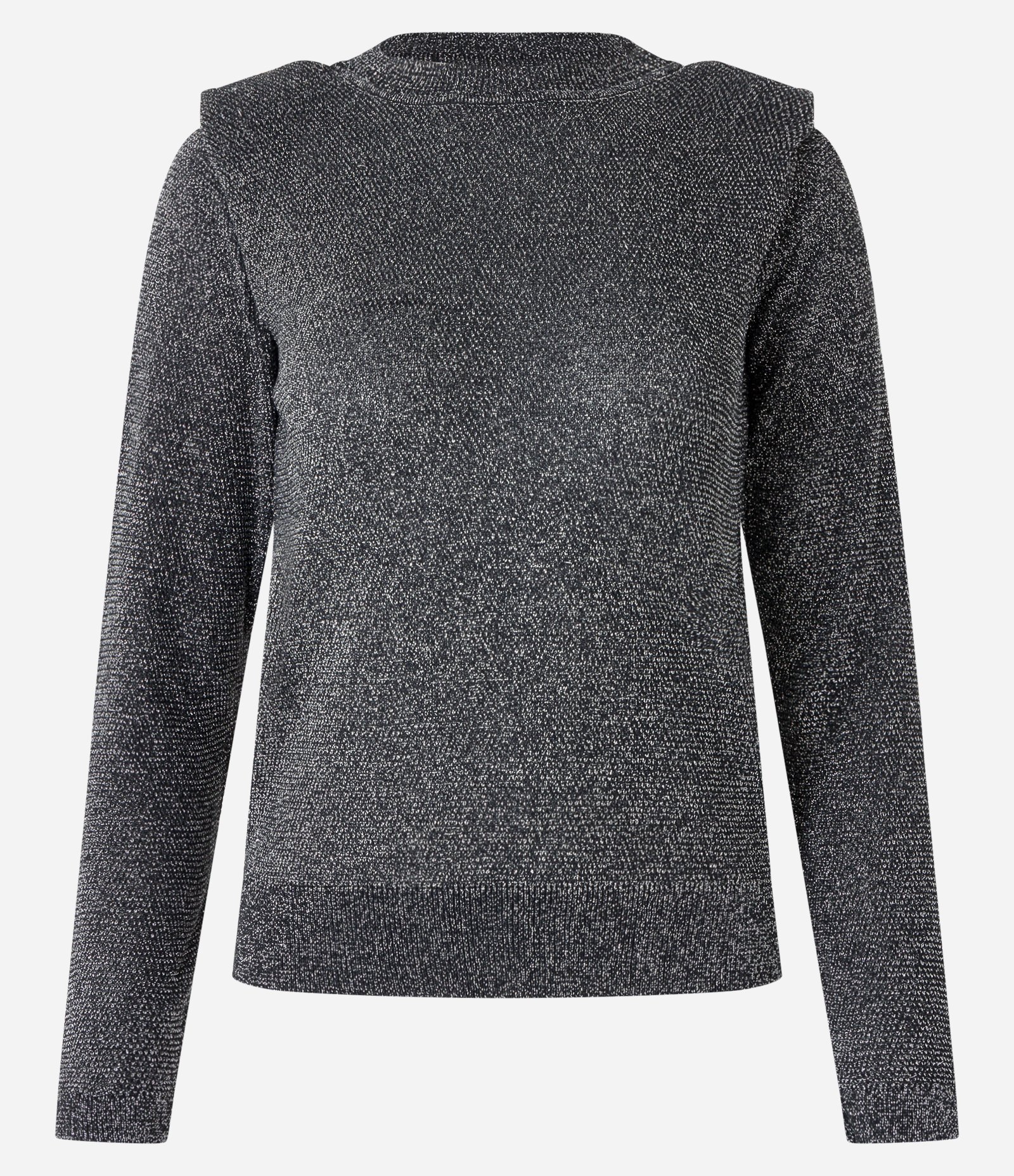 Blusa em Viscose com Ombreiras e Superfície com Brilho Preto 7