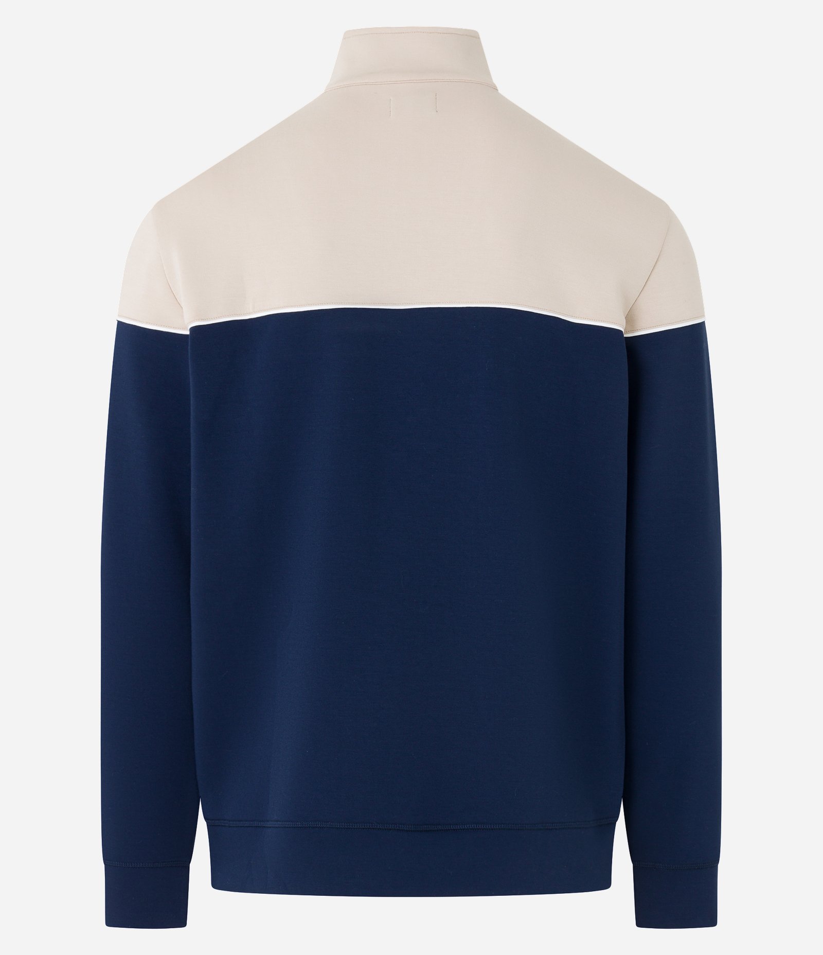 Blusão com Zíper na Gola e Bloco de Cor Azul/Off White 8