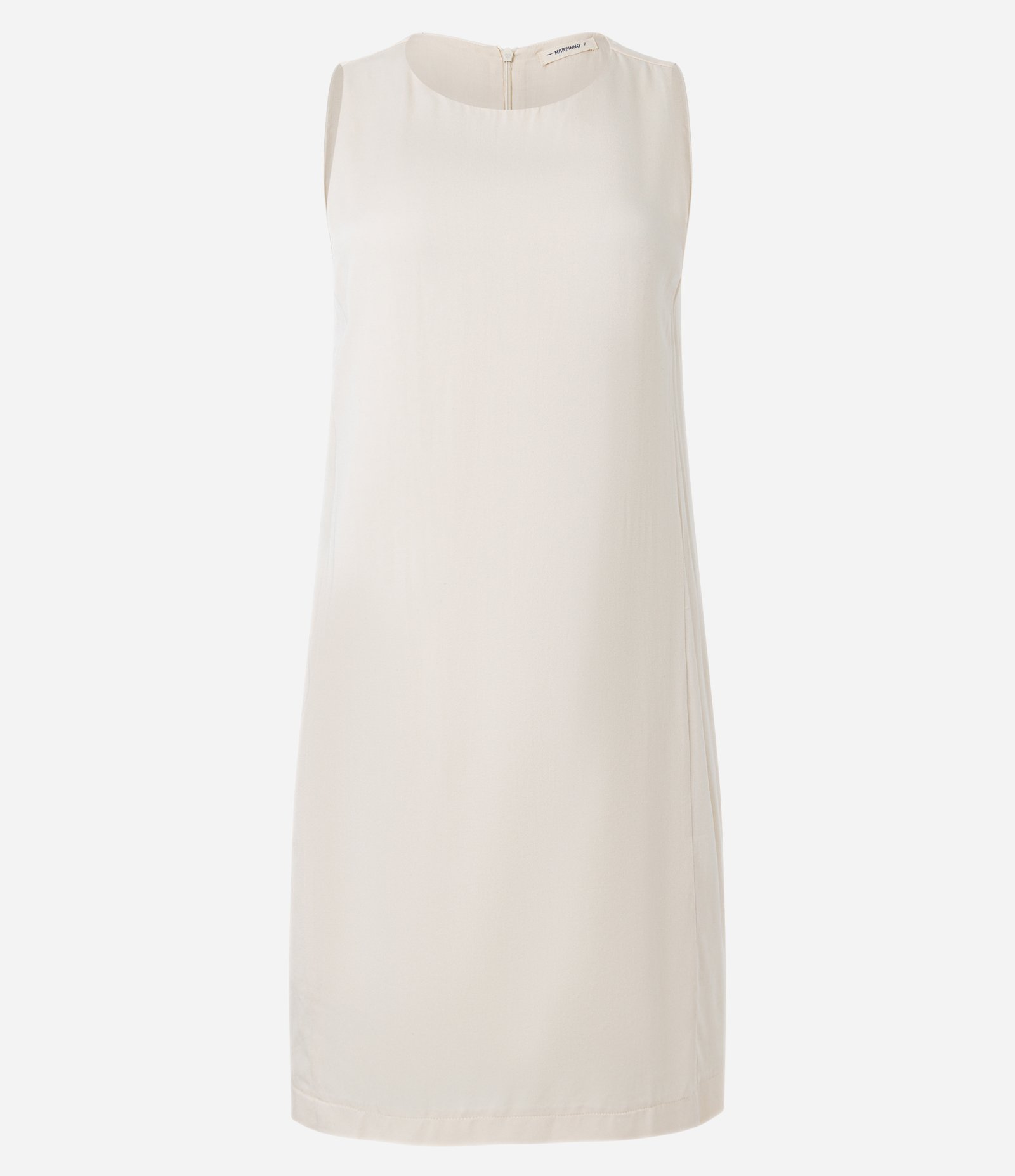 Vestido em Viscolinho com Alça Larga e Fechamento em Zíper nas Costas Off White 6