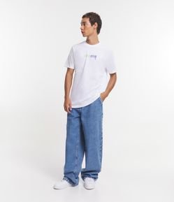 Calça Super Baggy em Jeans com Bolso Faca Frontal