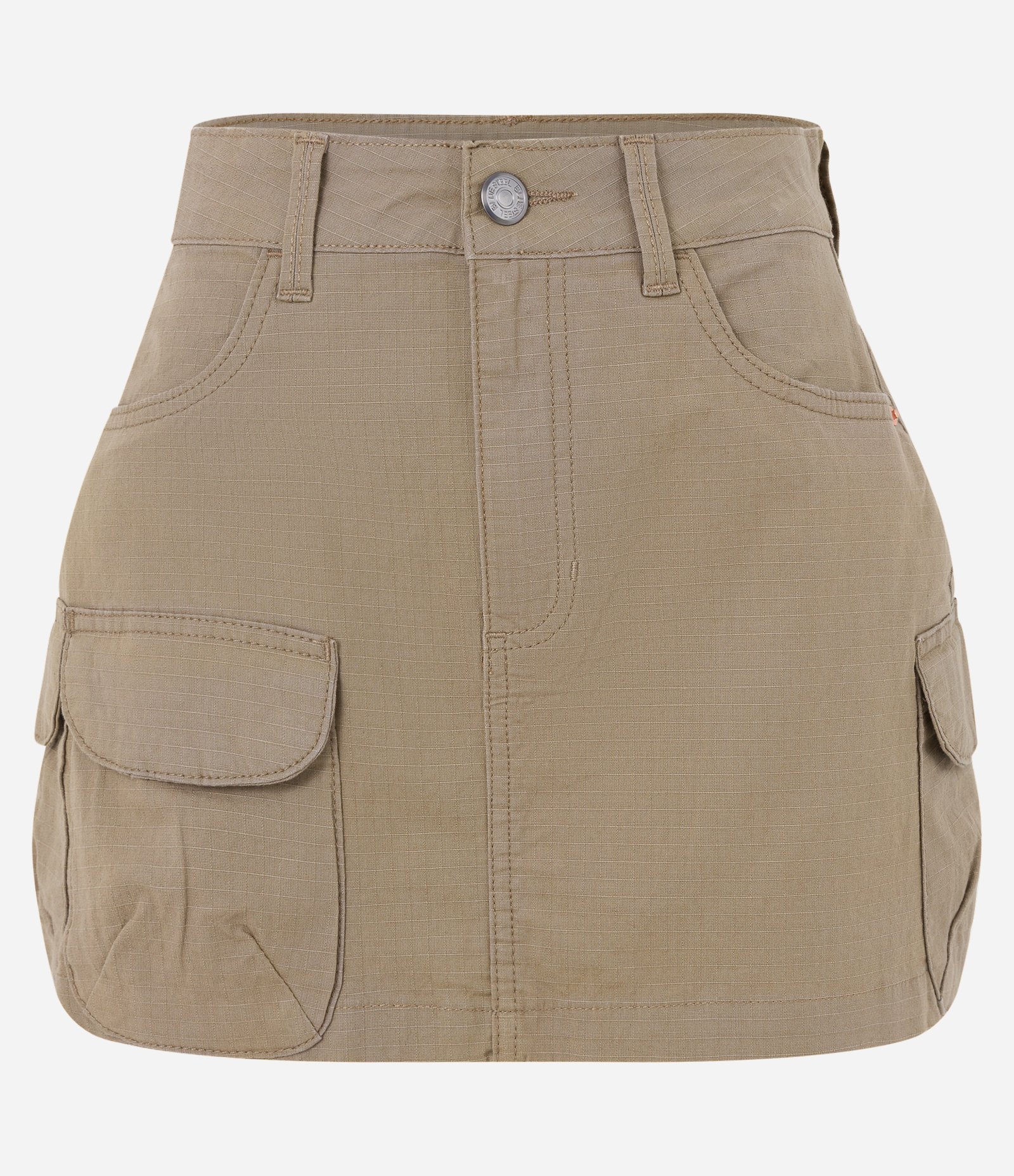 Saia Curta em Jeans com Bolsos Cargo Bege 5