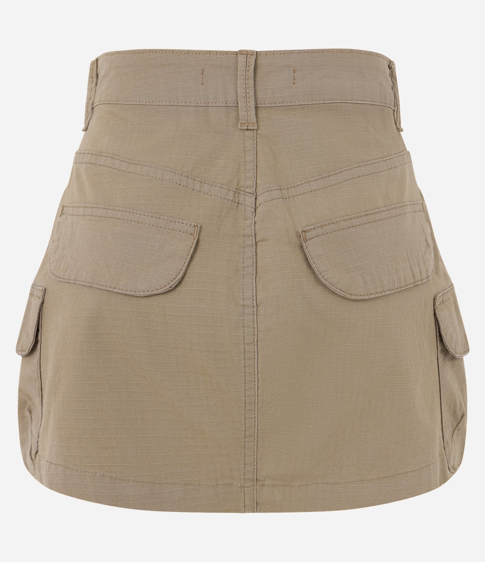 Saia Curta em Jeans com Bolsos Cargo Bege 6