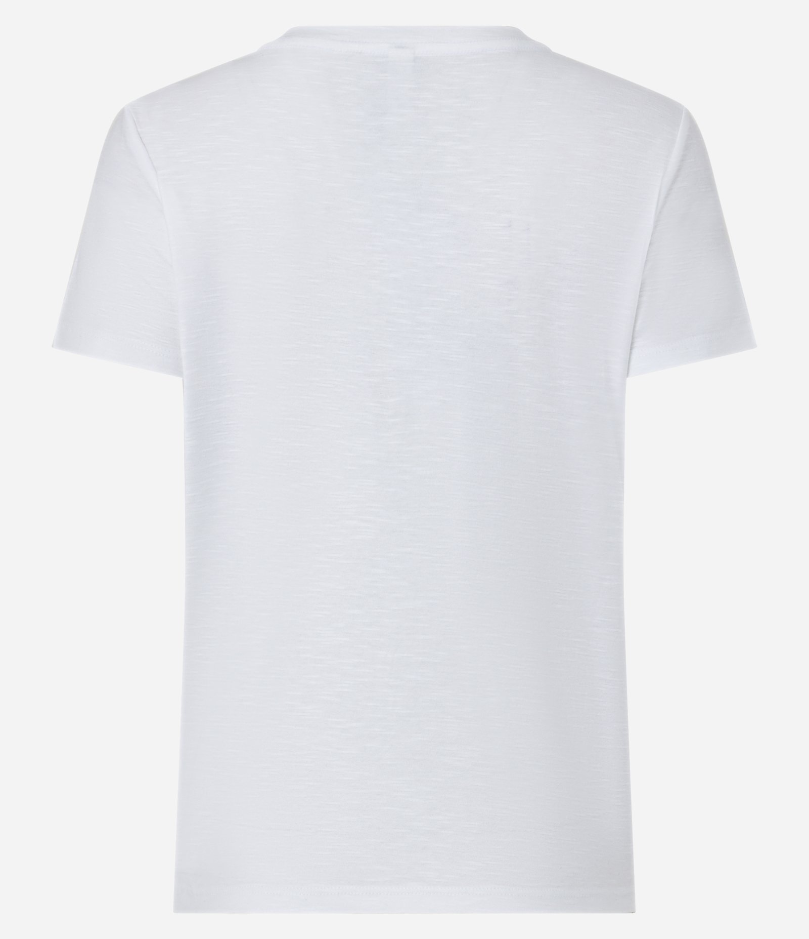 Blusa T-shirt em Algodão Flame com Gola V Branco 7