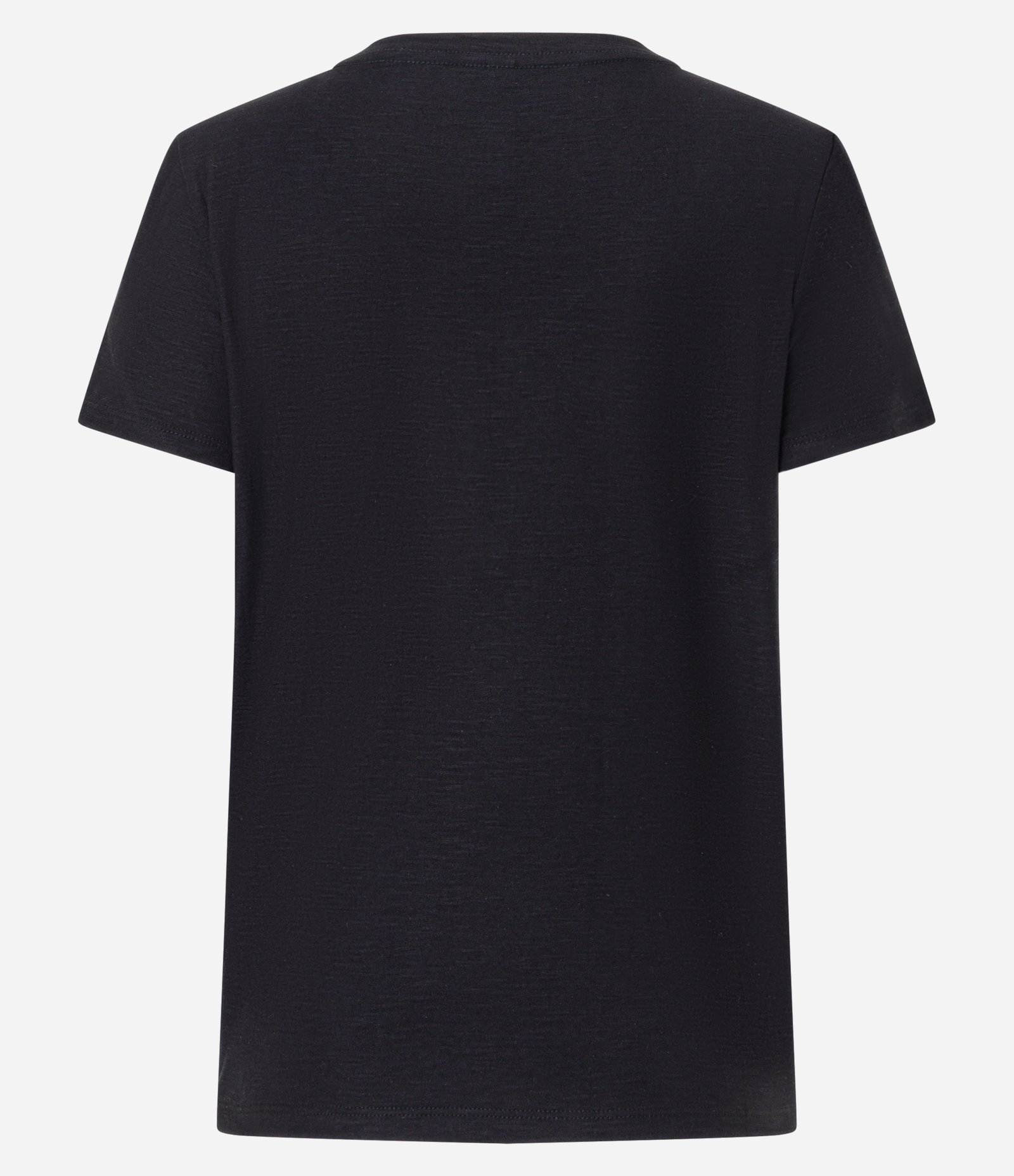 Blusa T-shirt em Algodão Flame com Gola V Preto 7