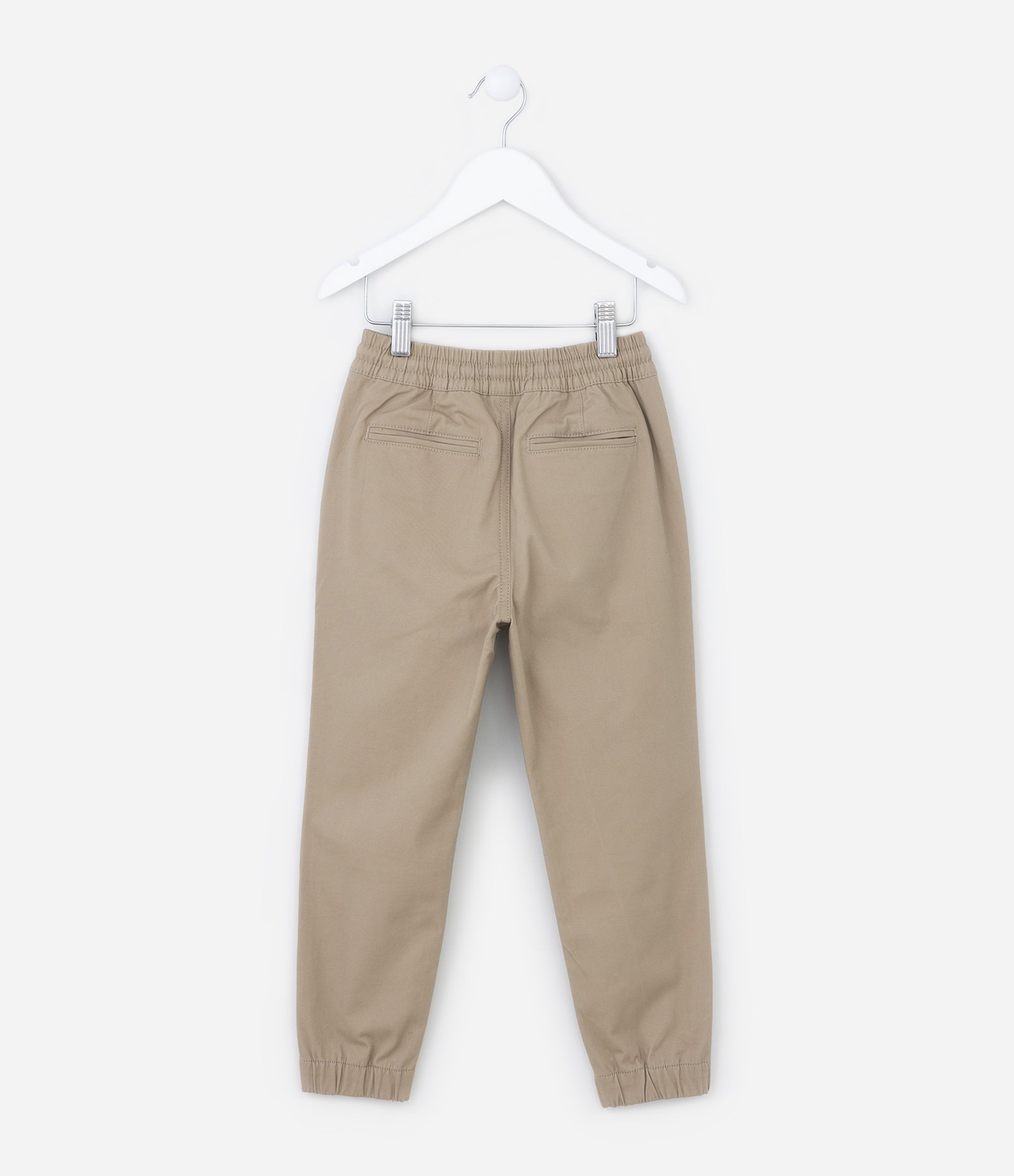 Calça Jogger Infantil em Sarja - Tam 5 a 14 anos Bege 2