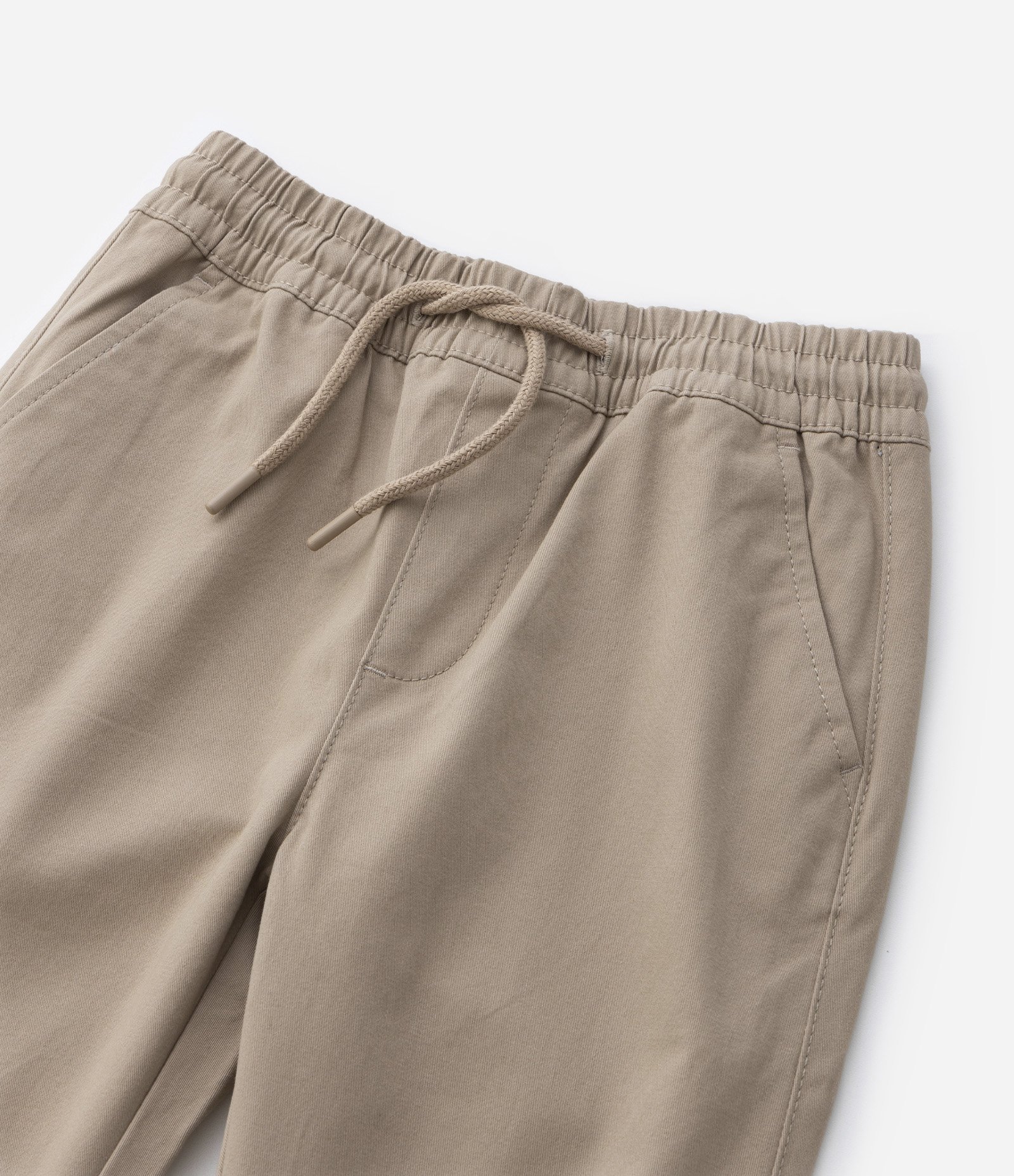 Calça Jogger Infantil em Sarja - Tam 5 a 14 anos Bege 4