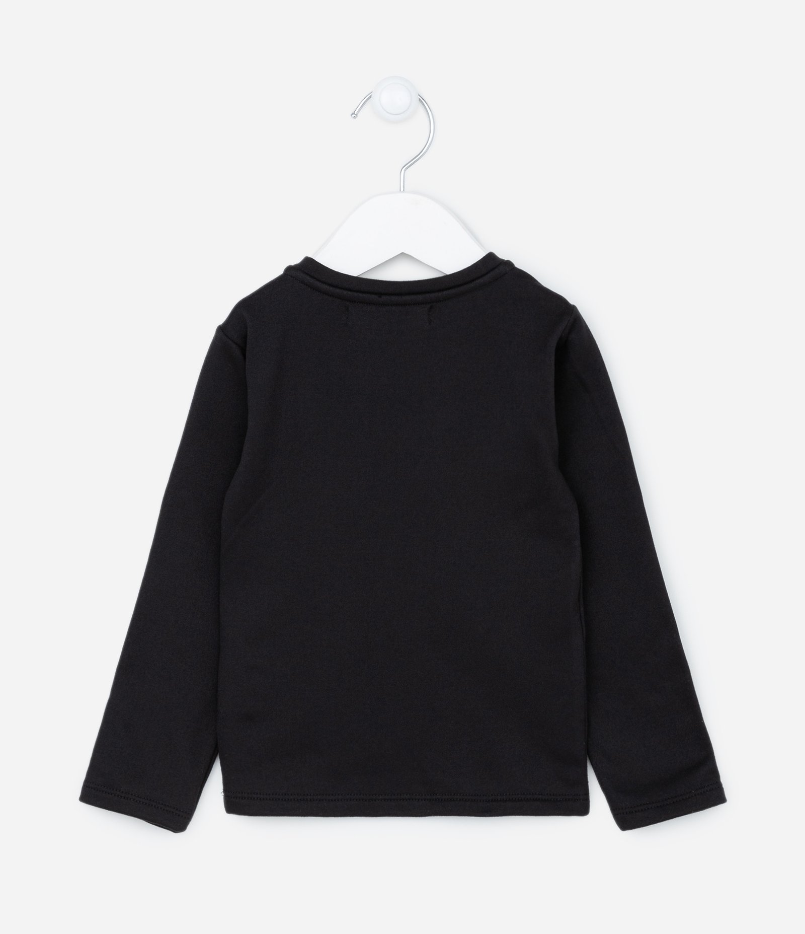 Blusa Térmica Infantil Quentinha com Bordado de Coração - Tam 1 a 5 Anos Preto 2