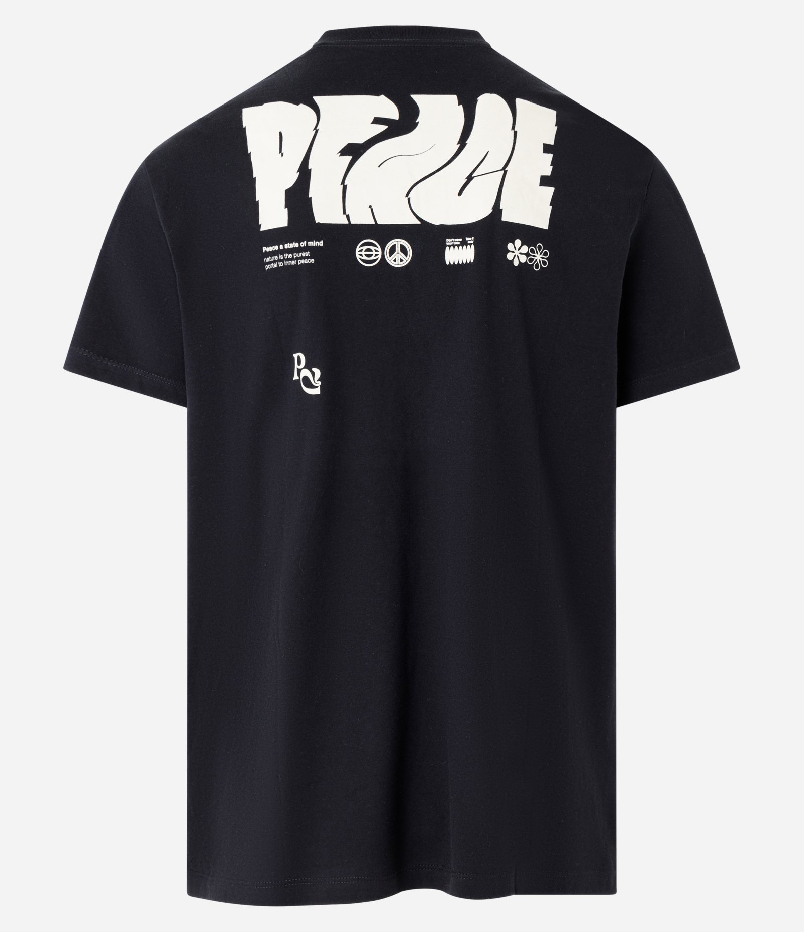 Camiseta Comfort em Meia Malha com Lettering Peace Preto 2