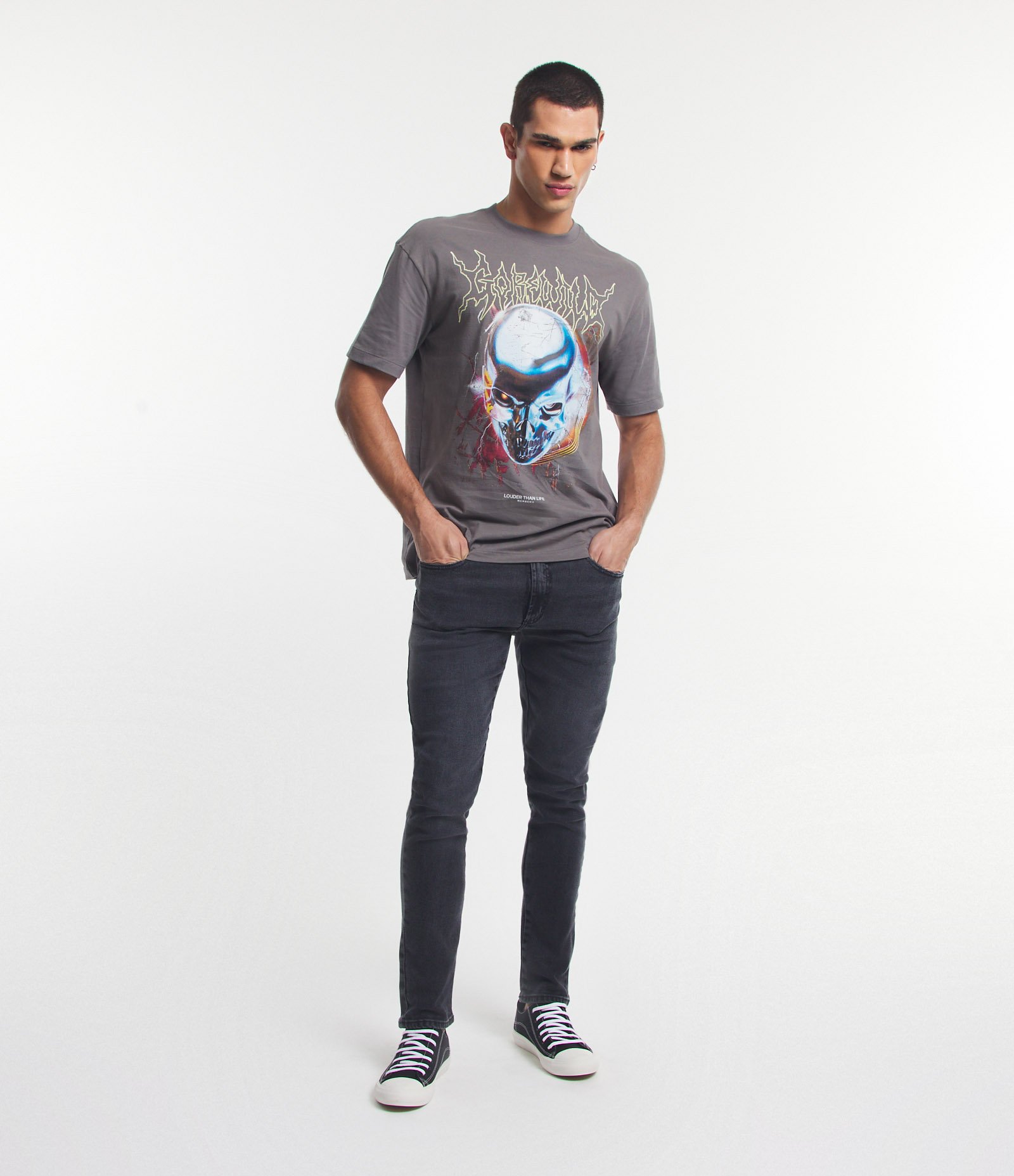 Calça Skinny em Jeans com Elastano Estonada Preto 1