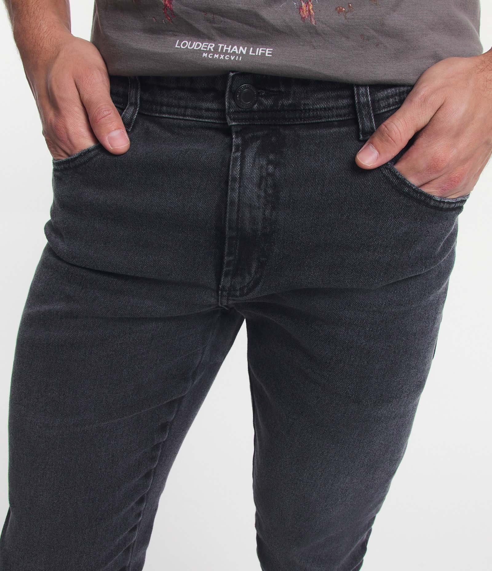 Calça Skinny em Jeans com Elastano Estonada Preto 4