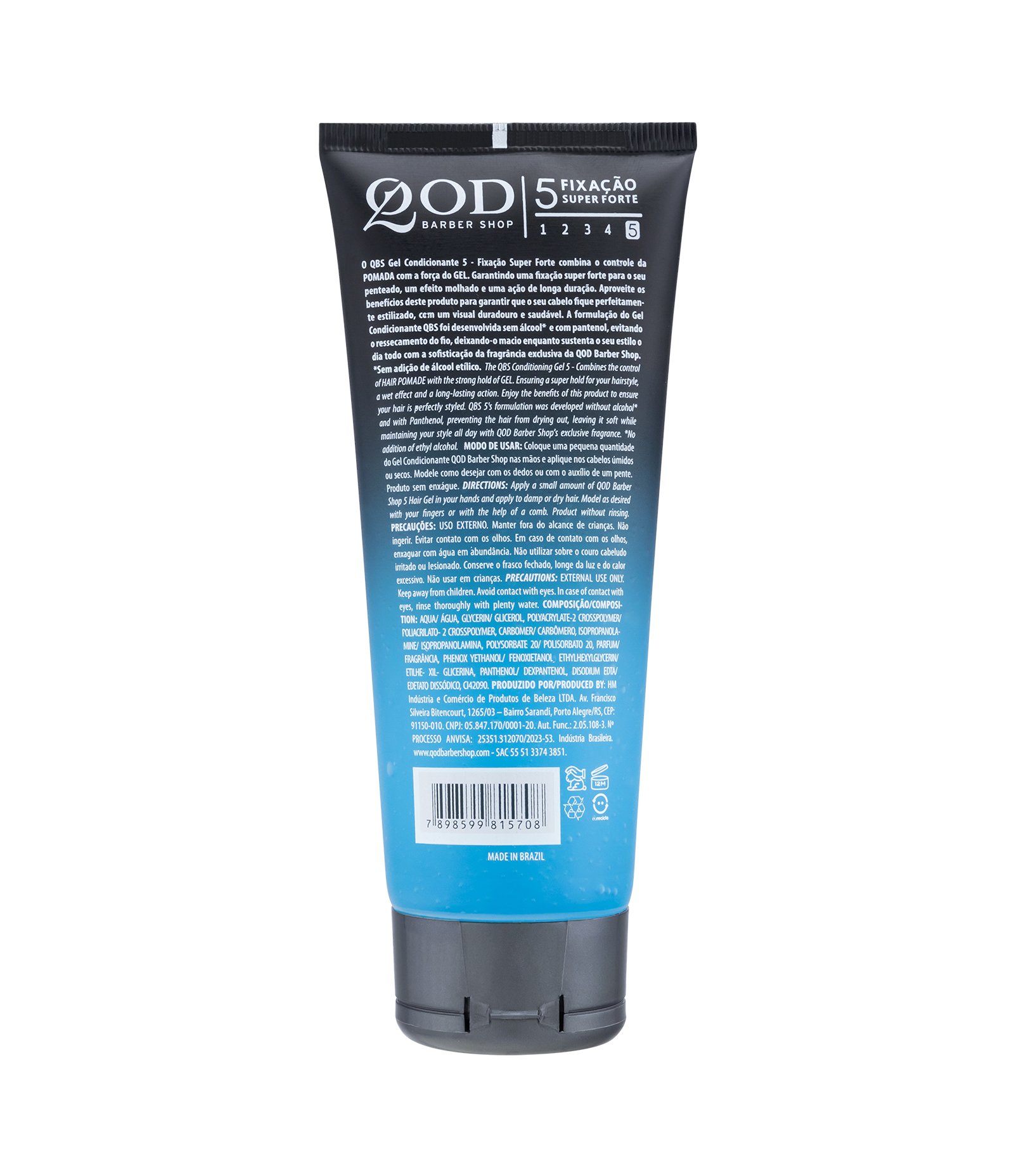 Gel Capilar 5 Fixação Super Forte QOD 200g 3