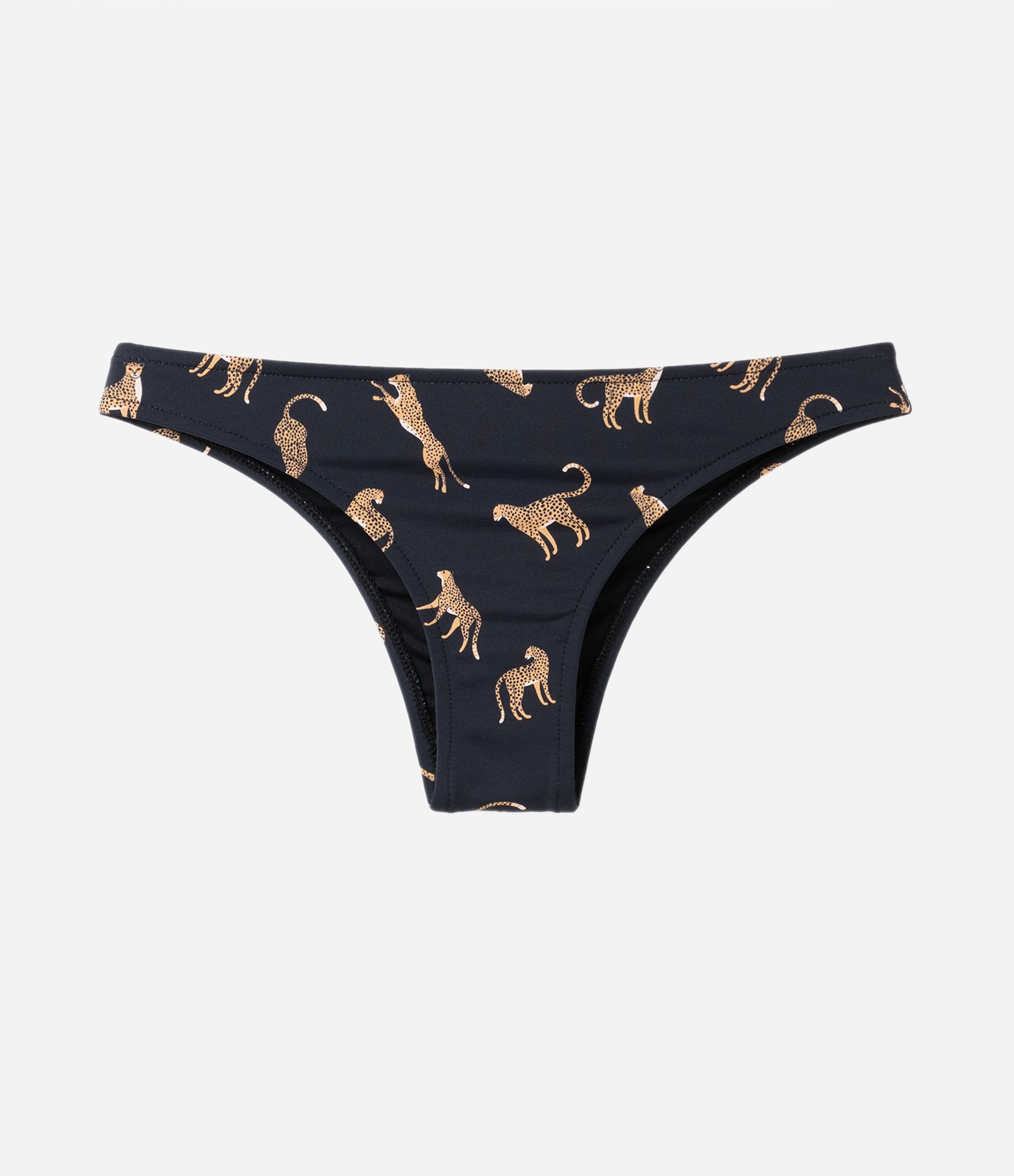 Biquíni Calcinha Básica em Poliamida com Estampa de Oncinhas Preto 5