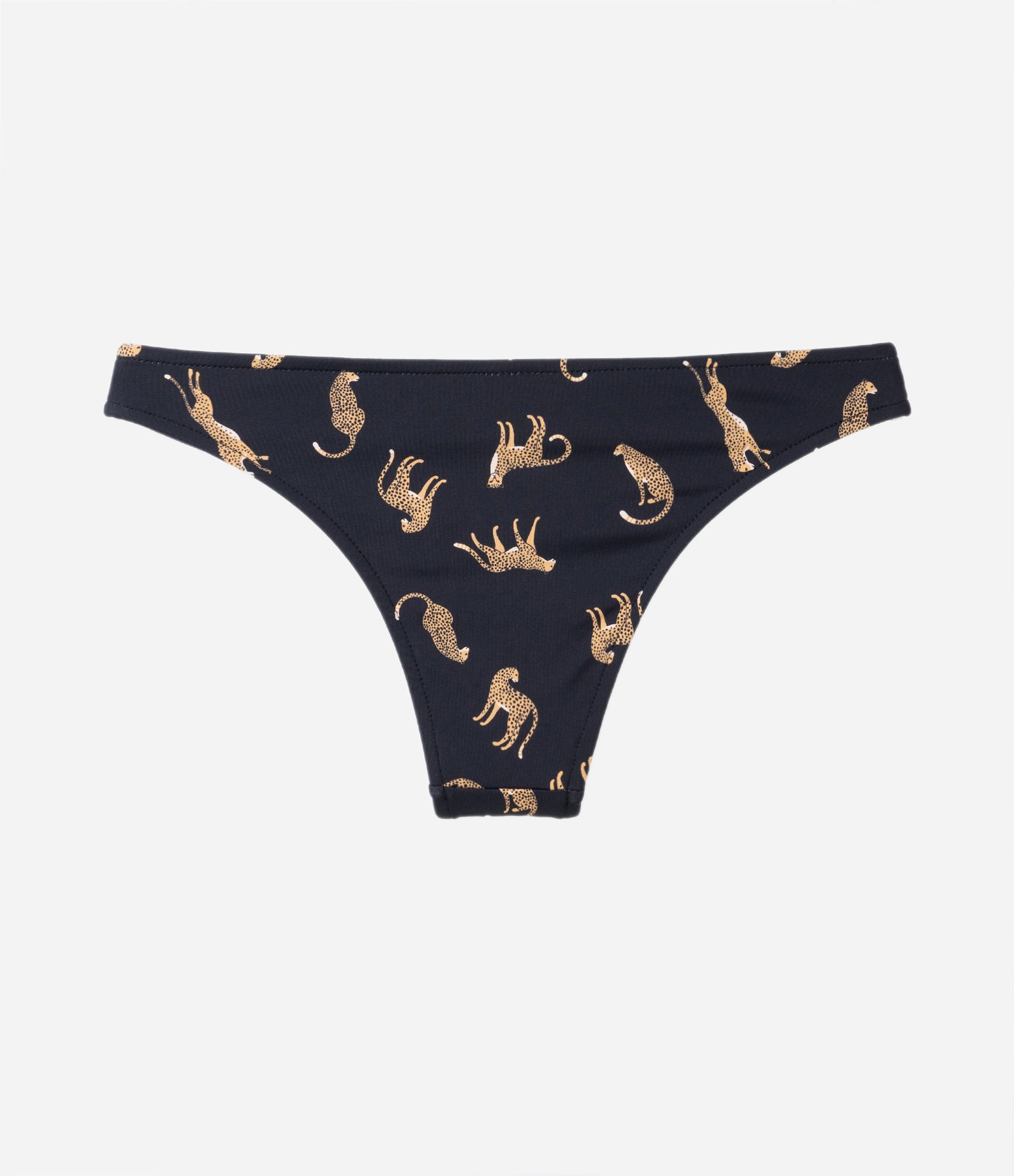 Biquíni Calcinha Básica em Poliamida com Estampa de Oncinhas Preto 6