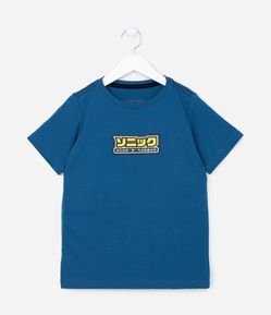 Camiseta Infantil com Estampa do Sonic - Tam 5 a 12 anos