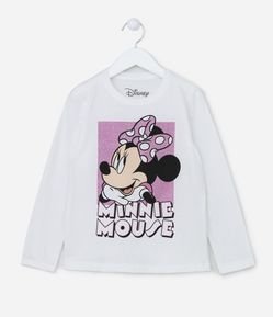 Camiseta Manga Longa Infantil com Estampa da Minnie - Tam 2 a 10 anos