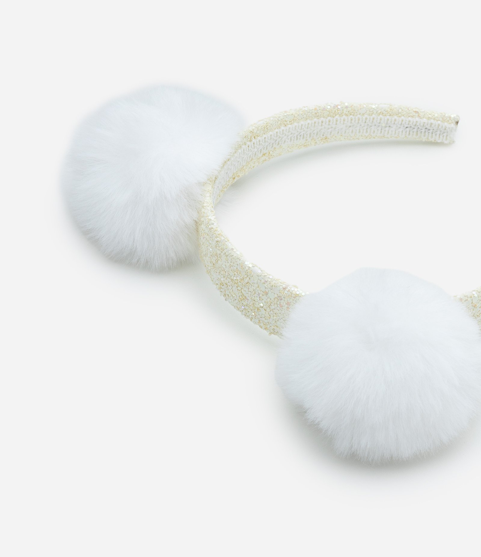 Tiara Infantil com Pompons Dourado 2