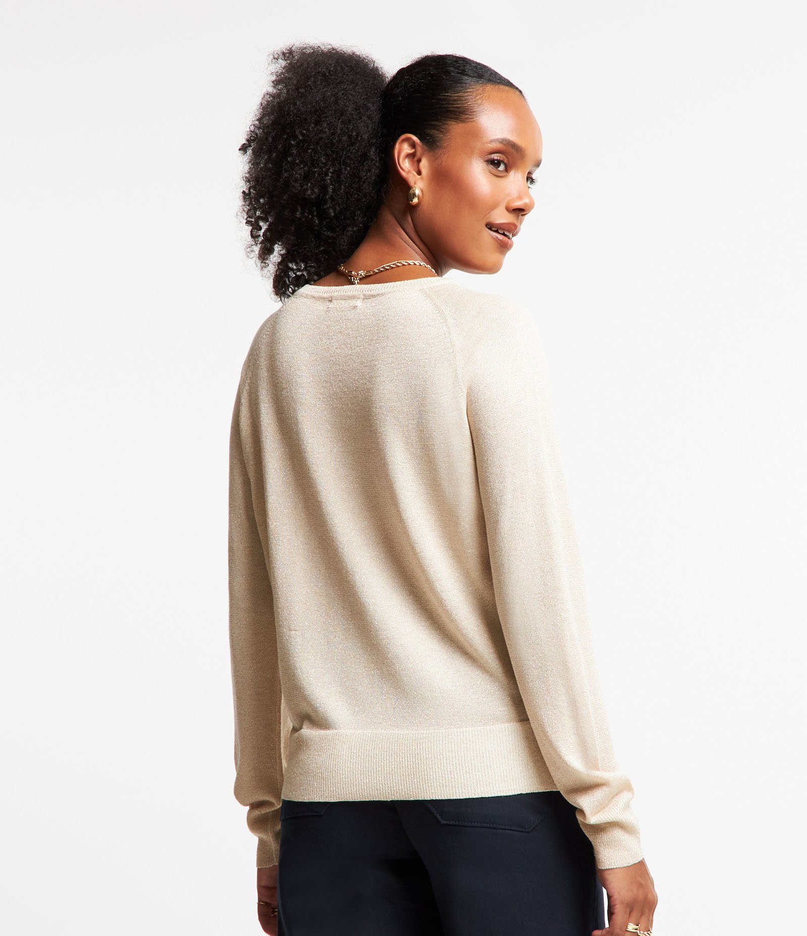 Suéter Amplo em Tricô com Gola Redonda Off White 4