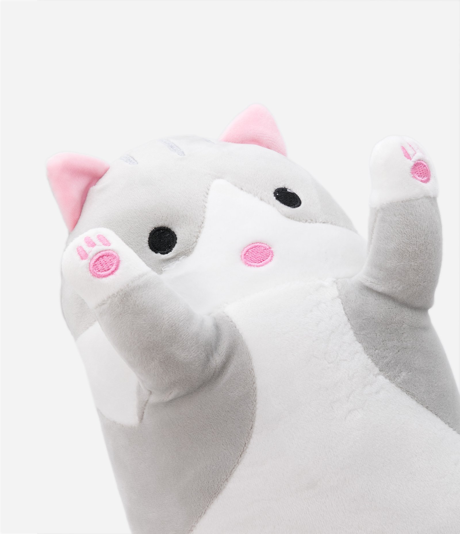 Almofada de Rolo com Formato de Gatinho Cinza 4