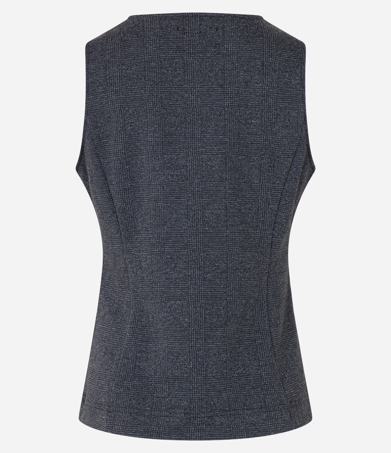 Blusa sem Manga em Ponto com Padronagem Xadrez Cinza 6