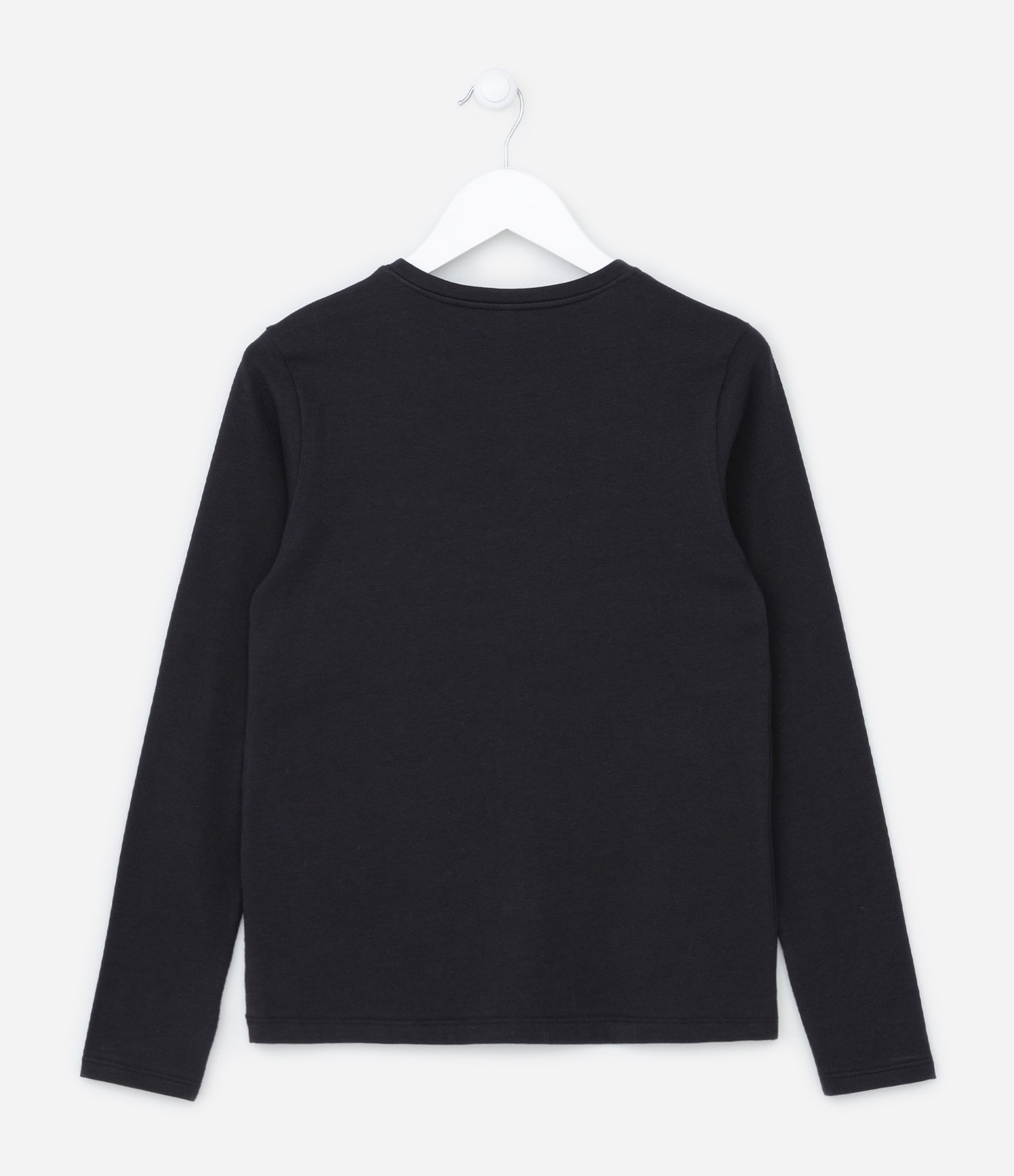 Camiseta Básico Infantil em Cotton - Tam 5 a 14 anos Preto 2