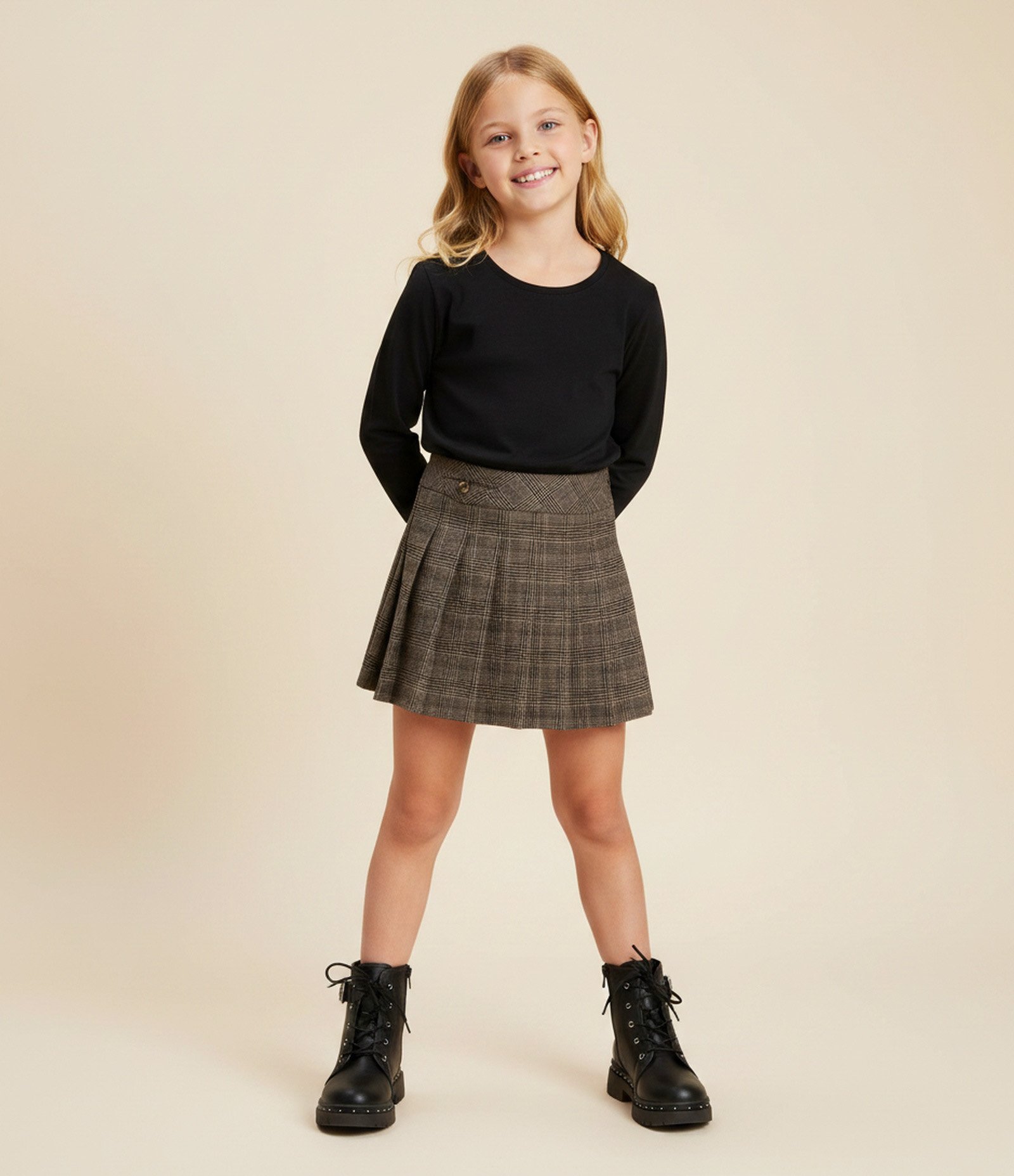 Camiseta Básico Infantil em Cotton - Tam 5 a 14 anos Preto 1