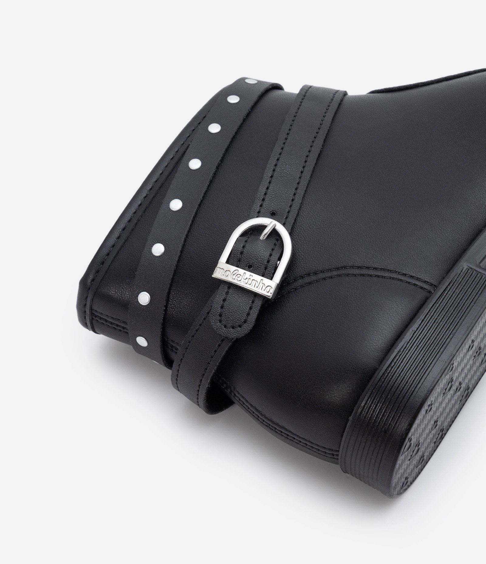 Bota Infantil em PU com Detalhe de Strass e Fivela - Tam 26 ao 36 Preto 3