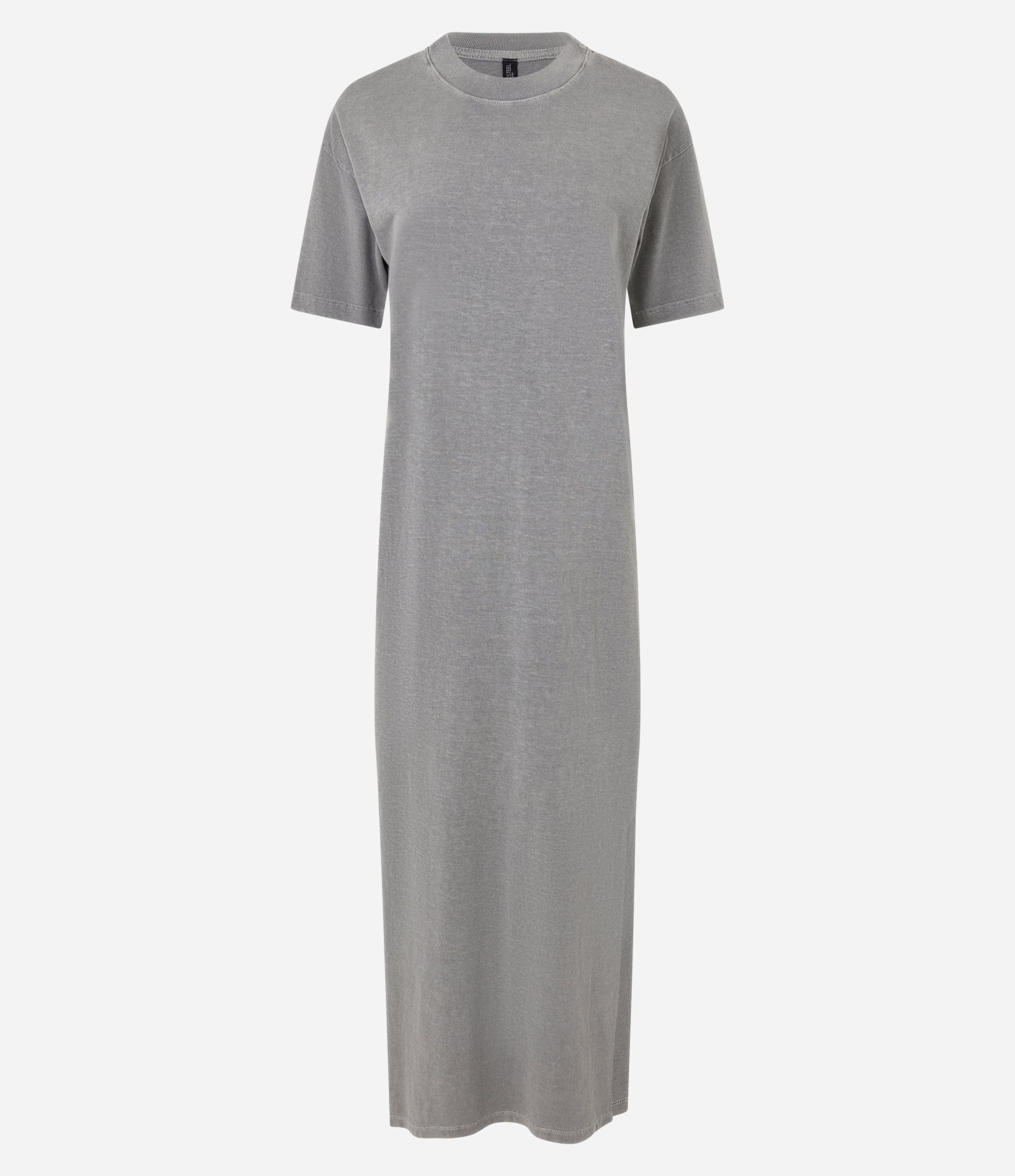 Vestido New Midi em Algodão com Fenda Lateral Cinza 4