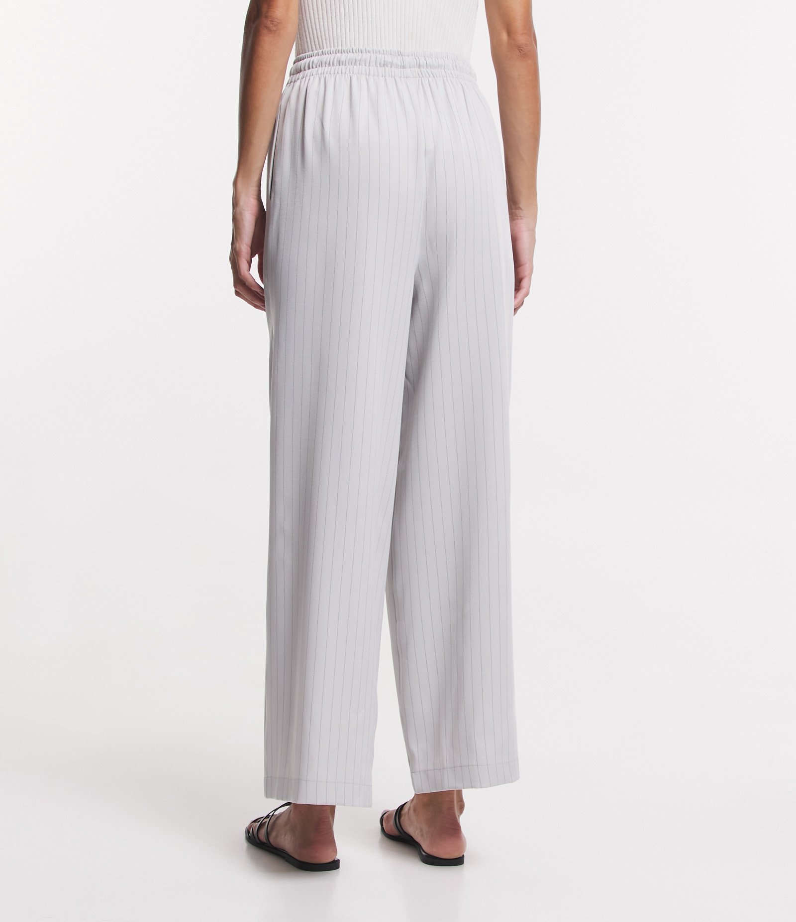 Calça Wide Leg em Alfaiataria com Estampa Risca de Giz Off White 3