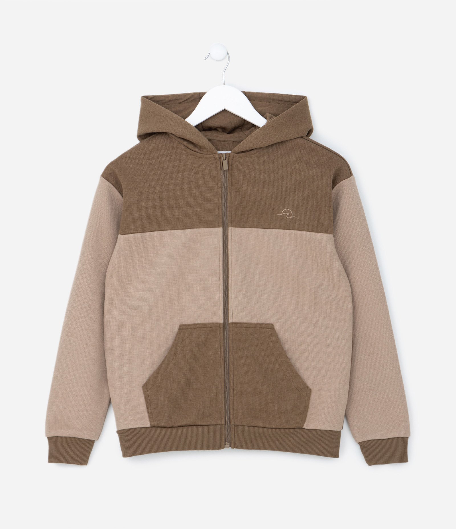 Jaqueta Infantil com Capuz e Recortes - Tam 5 a 14 anos Marrom 1