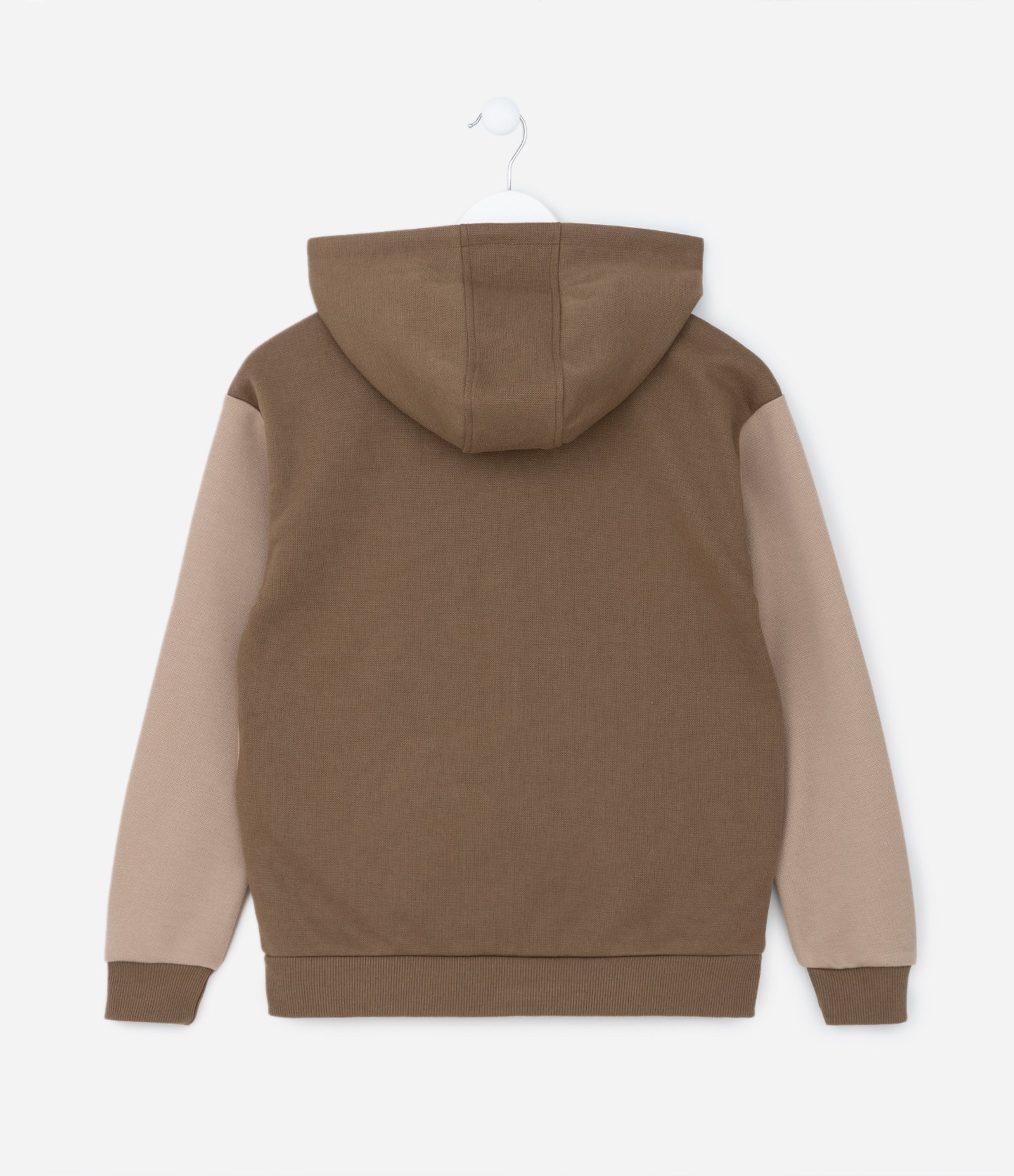 Jaqueta Infantil com Capuz e Recortes - Tam 5 a 14 anos Marrom 2