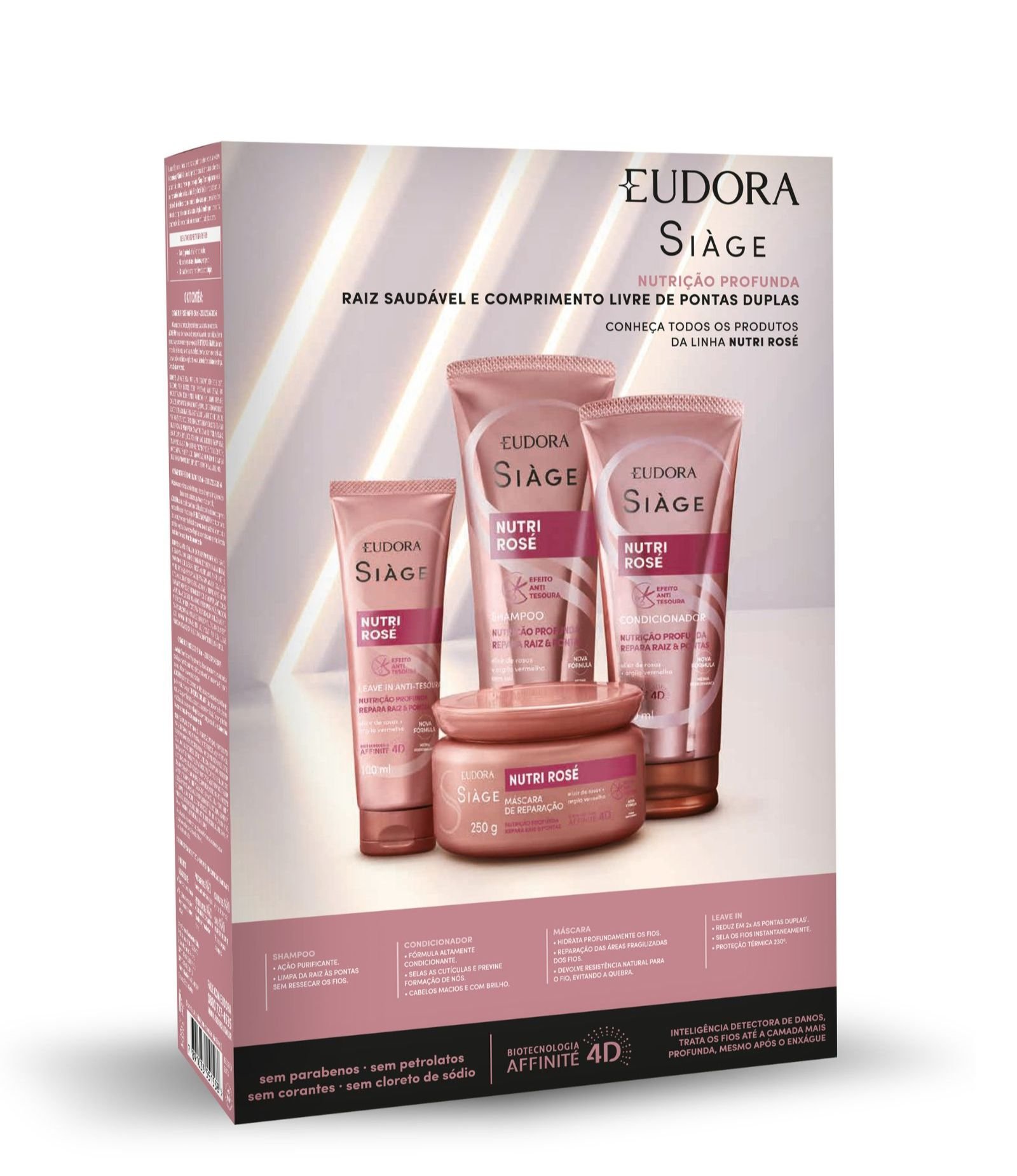 Promopack Shampoo + Condicionador + Leave in Nutri Rose Siage KIT 2