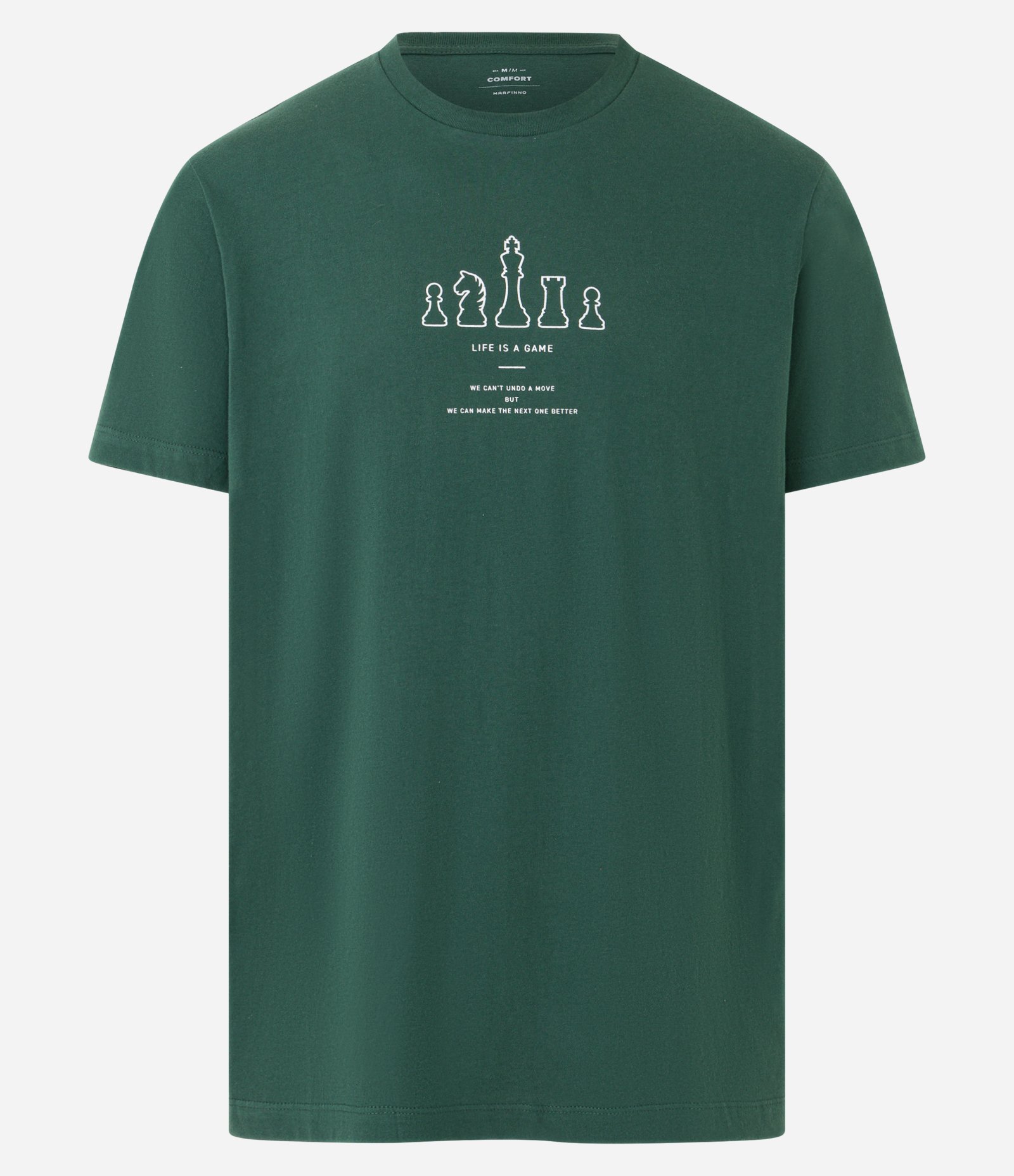 Camiseta em Algodão com Estampa Peças de Xadrez Verde 5
