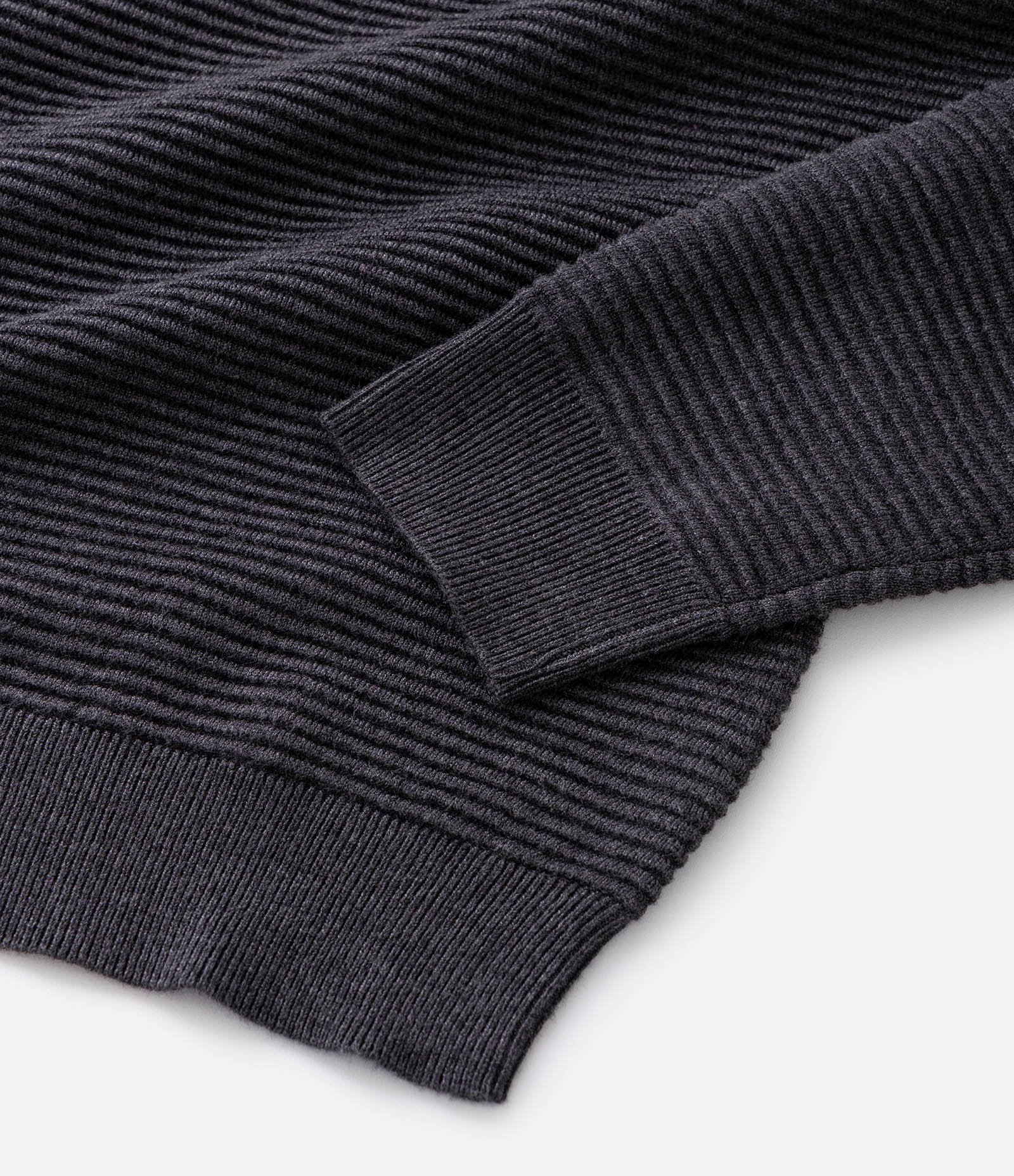 Suéter em Tricô com Textura em Nervuras Cinza 9