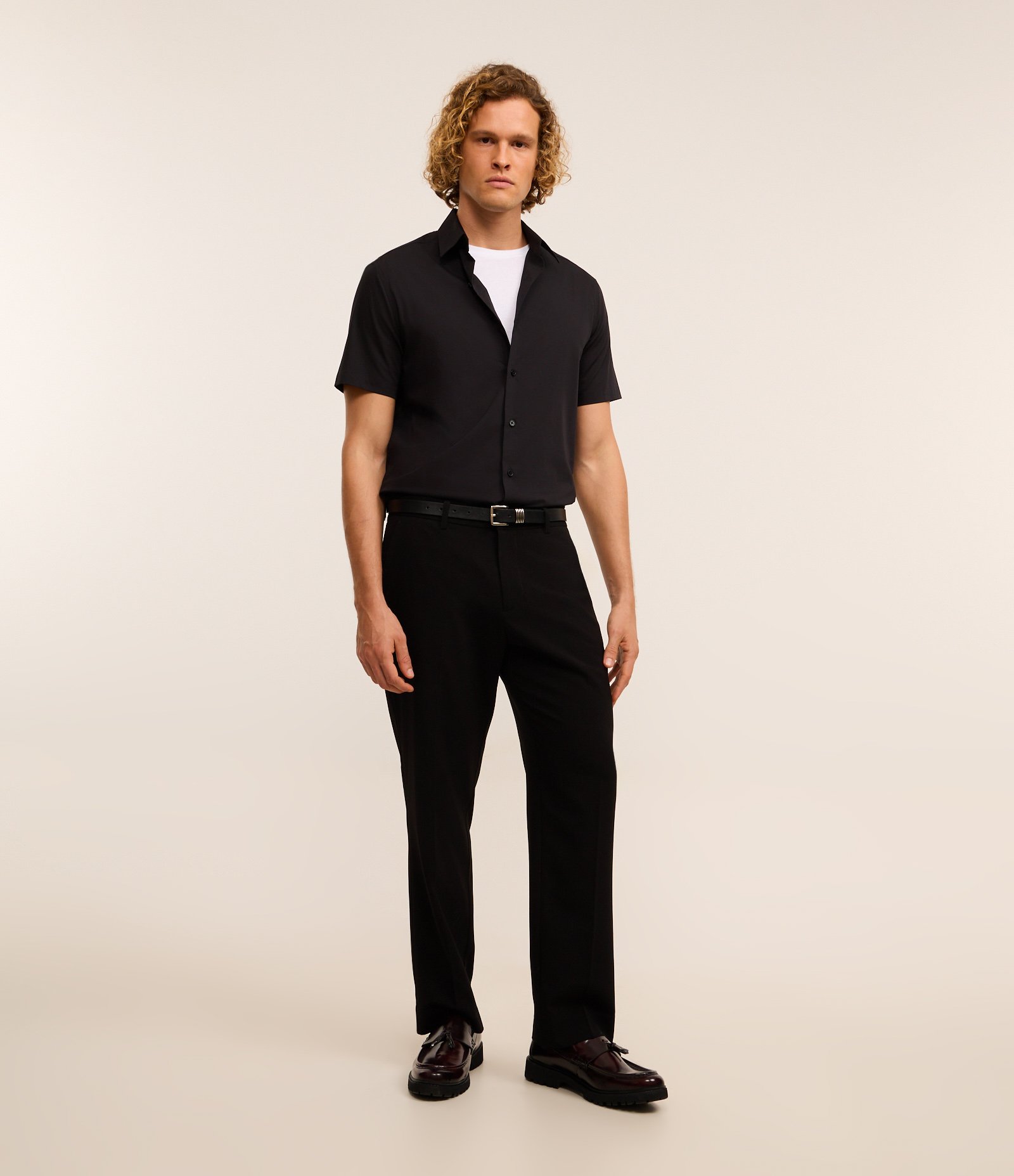 Camisa Slim em Fibra de Bambu Preto 2