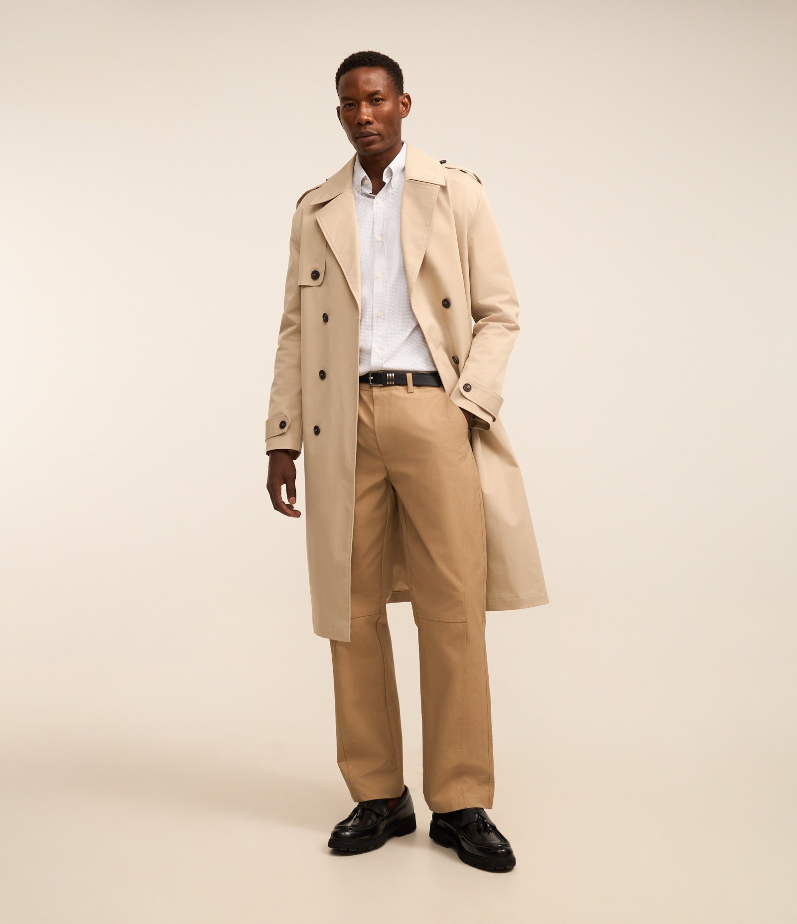 Camisa em Tricoline com Bambu com Estampa Xadrez Branco 2