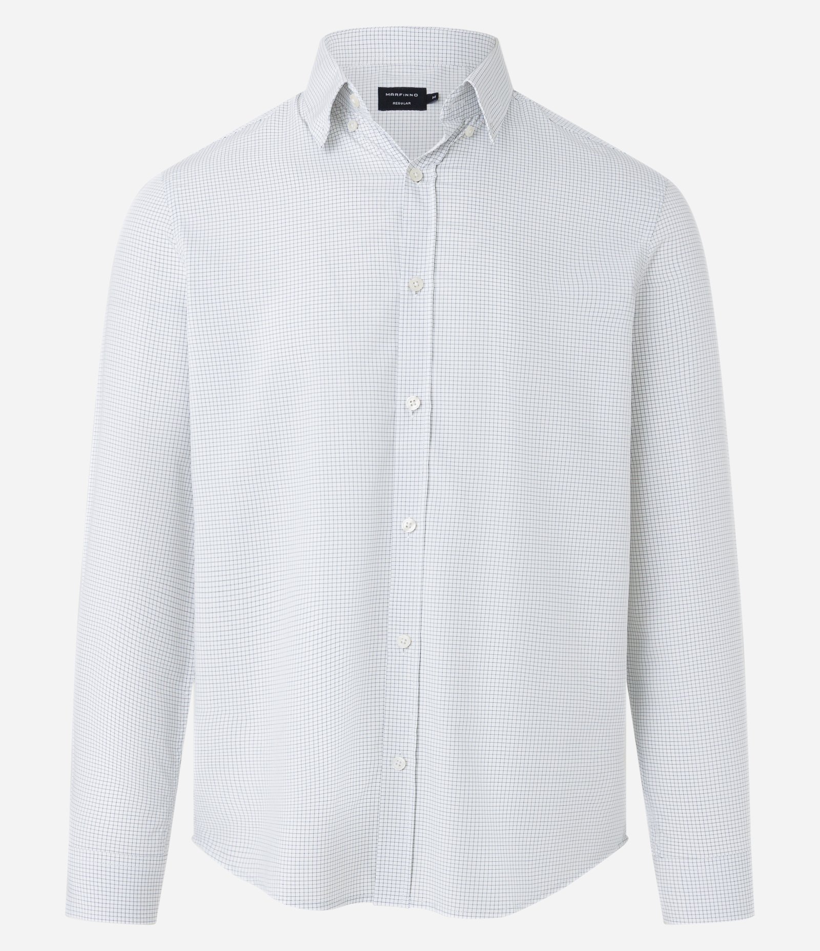 Camisa em Tricoline com Bambu com Estampa Xadrez Branco 5