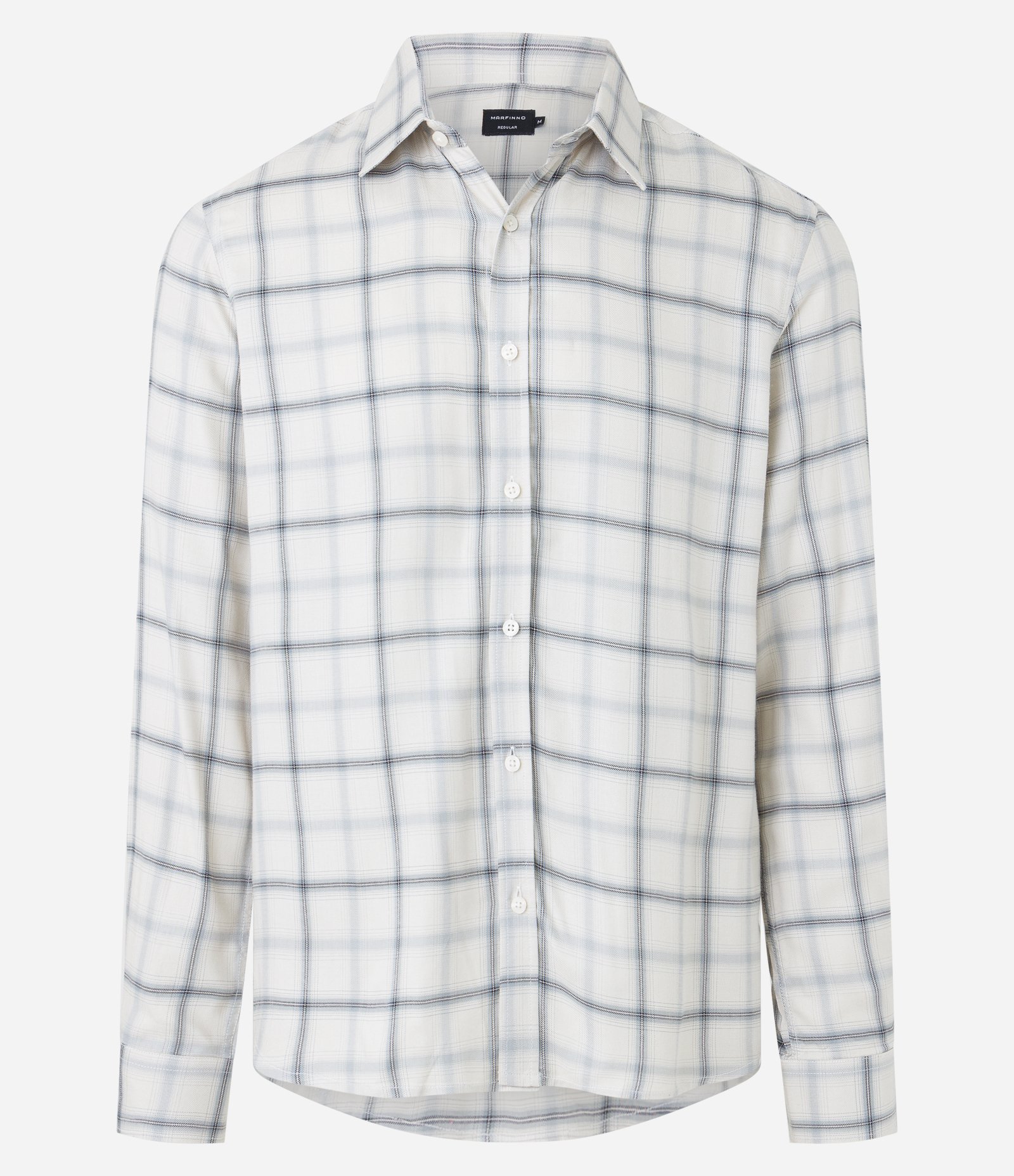 Camisa Manga Longa em Viscose e Xadrez Grid Bege 6