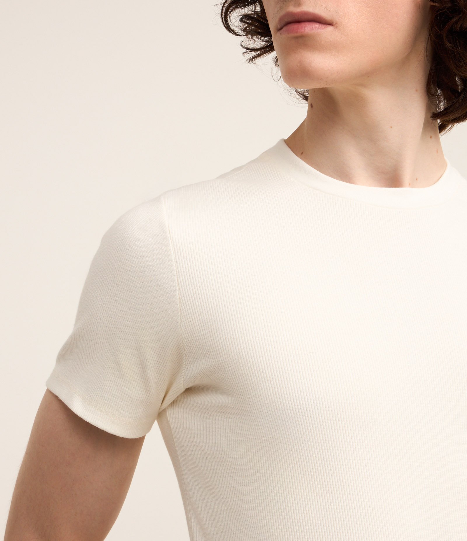 Camiseta Muscle em Ribana Texturizada Branco 3
