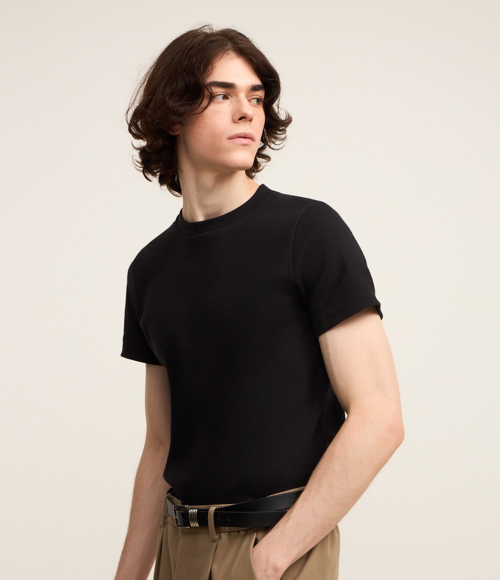 Camiseta Muscle em Ribana Texturizada Preto 1