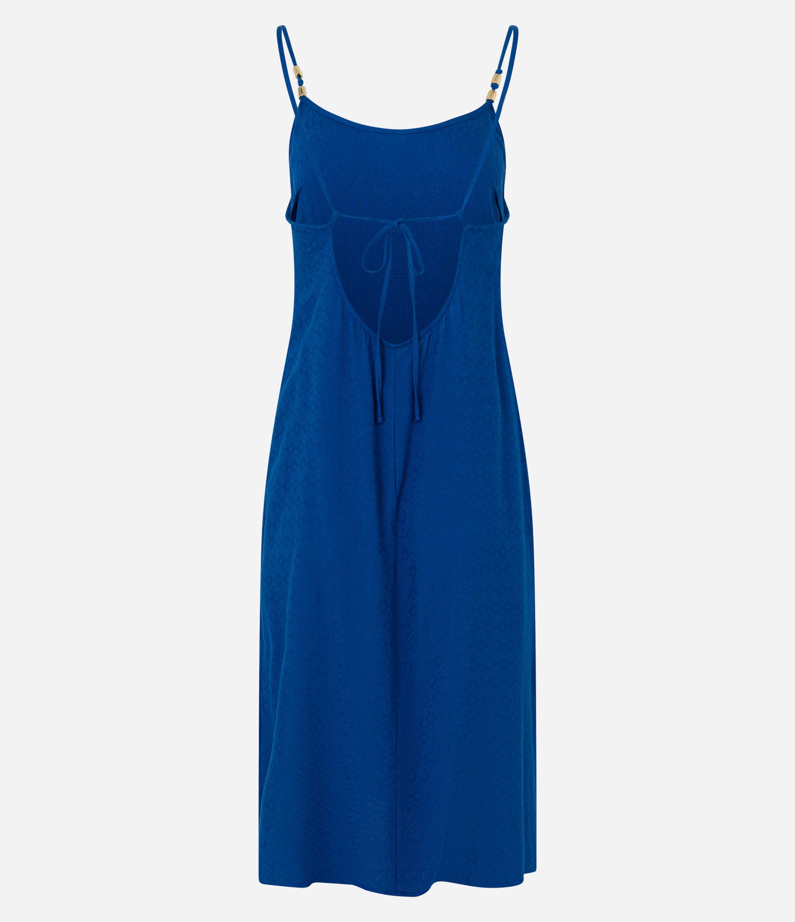 Saída de Praia Vestido Texturizada com Detalhe Metalizado nas Alças Azul 7