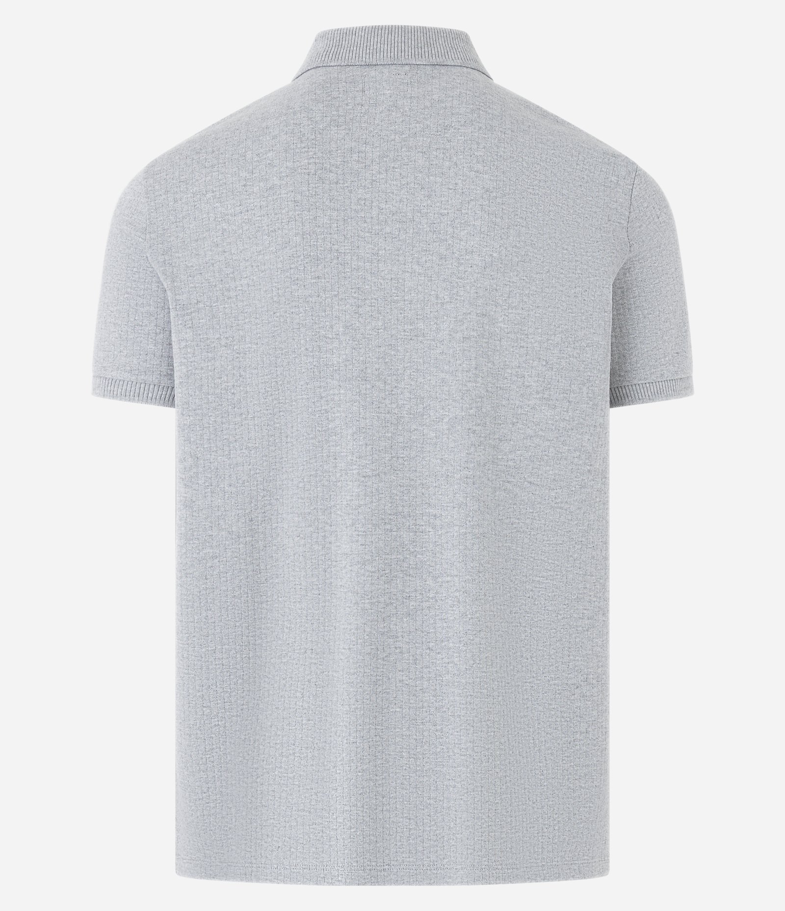 Camisa Polo com Textura Canelada Cinza 8