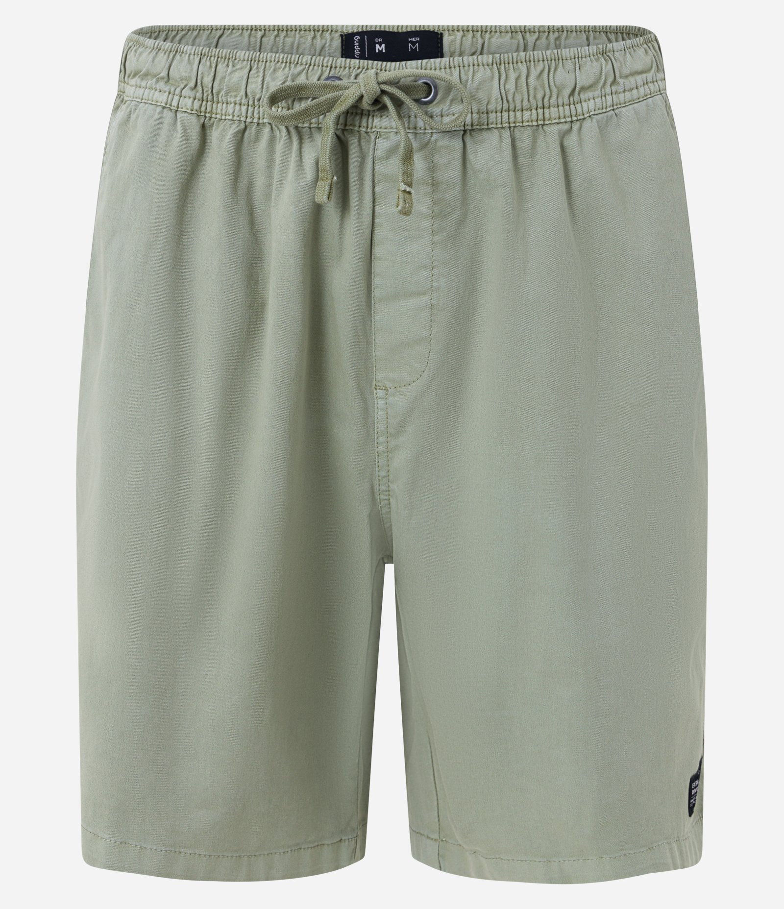 Bermuda Regular em Sarja Lavada com Amarração no Cós Verde Claro 5